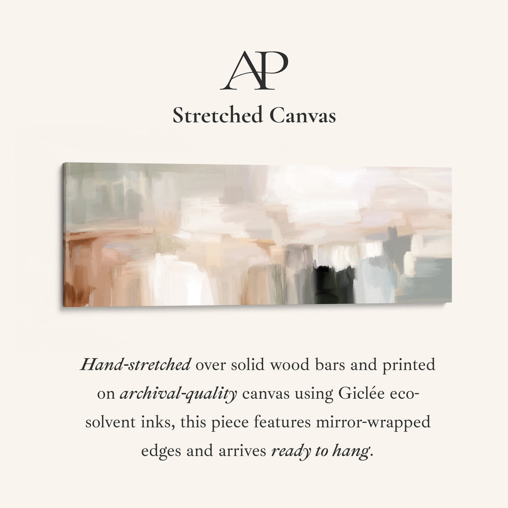 Minimalist Beige Abstract Horizontal Wide Wall Art