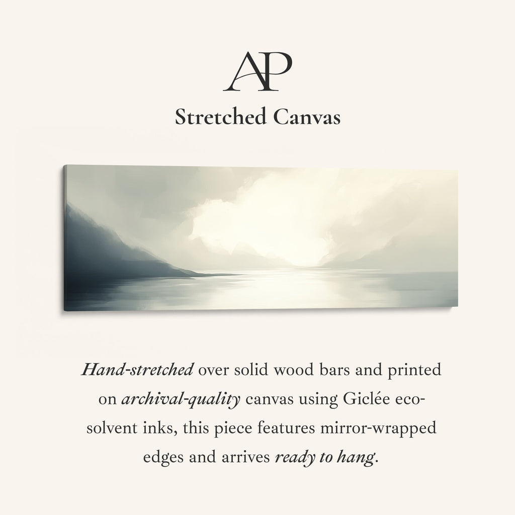 Misty Lake Long Narrow Abstract Horizontal Wall Art
