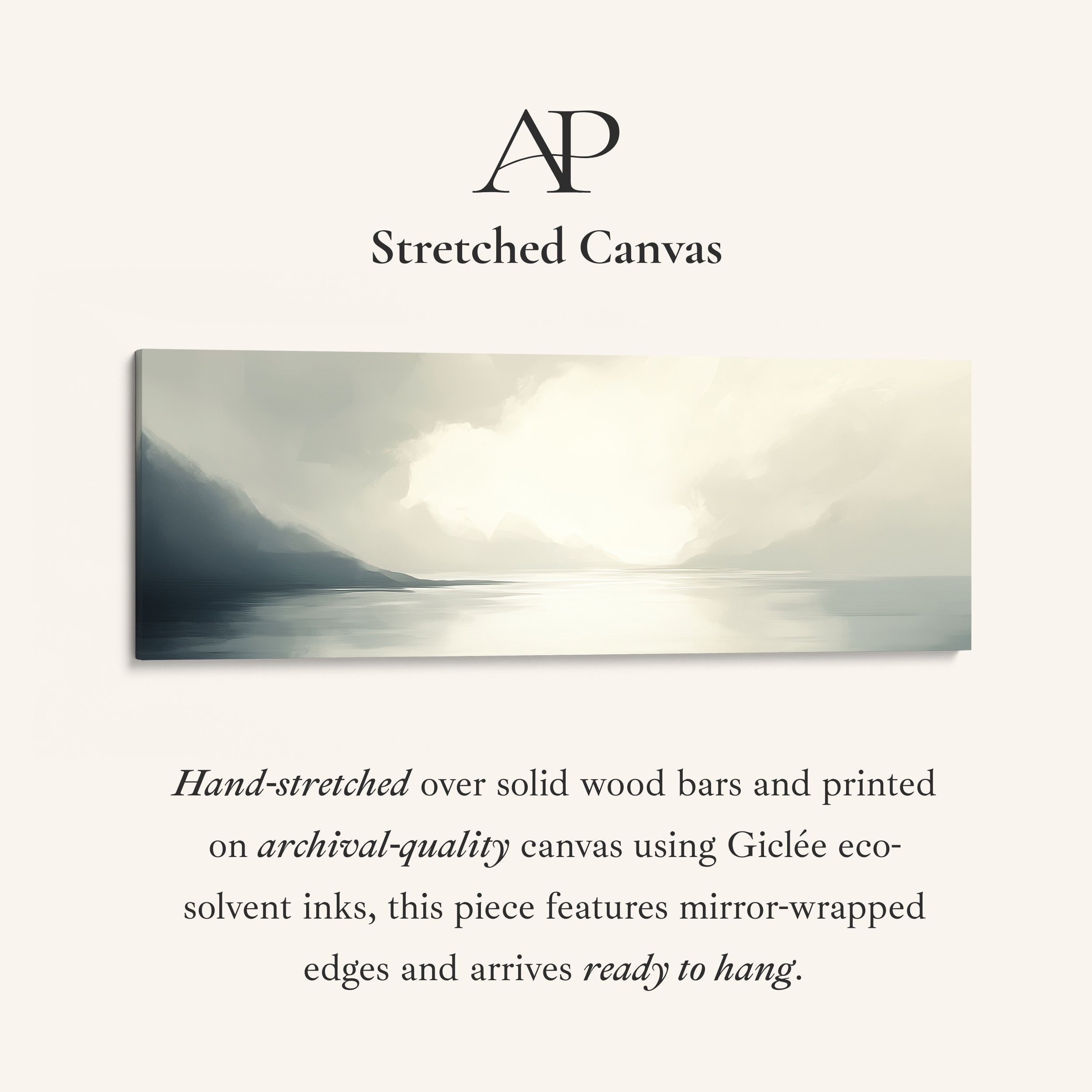 Misty Lake Long Narrow Abstract Horizontal Wall Art
