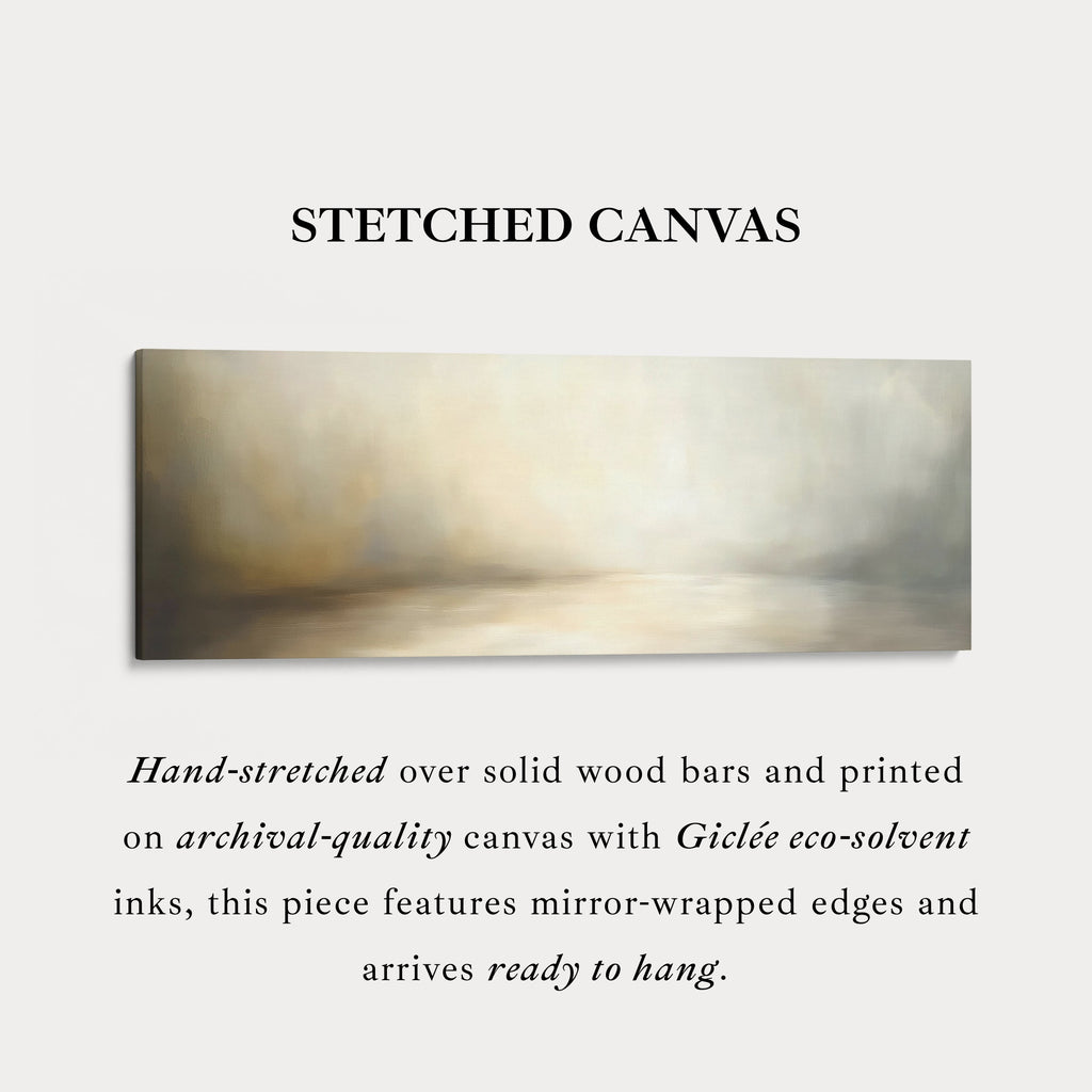Abstract Beige Oil Painting Horizontal Wall Art