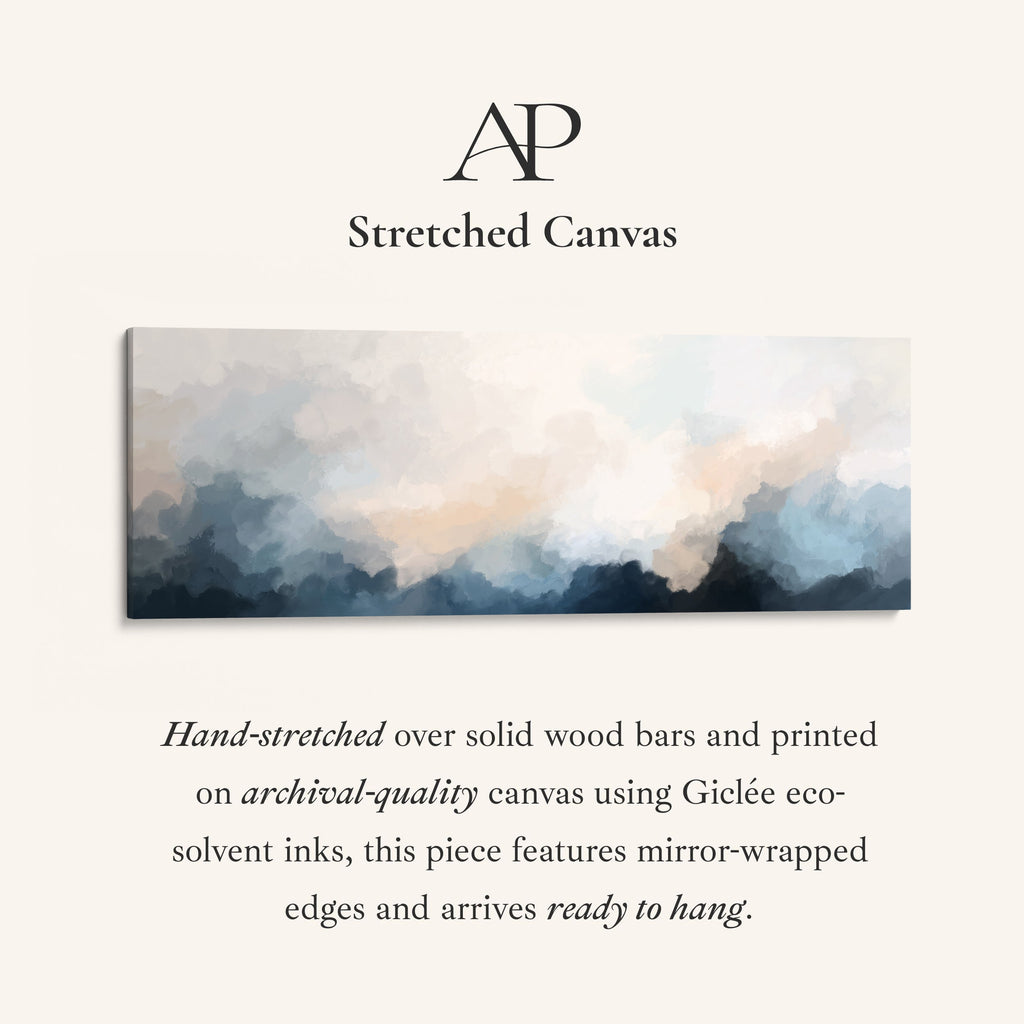 Wide Wall Art Abstract Cloud Mountains Wide Canvas For Living Room