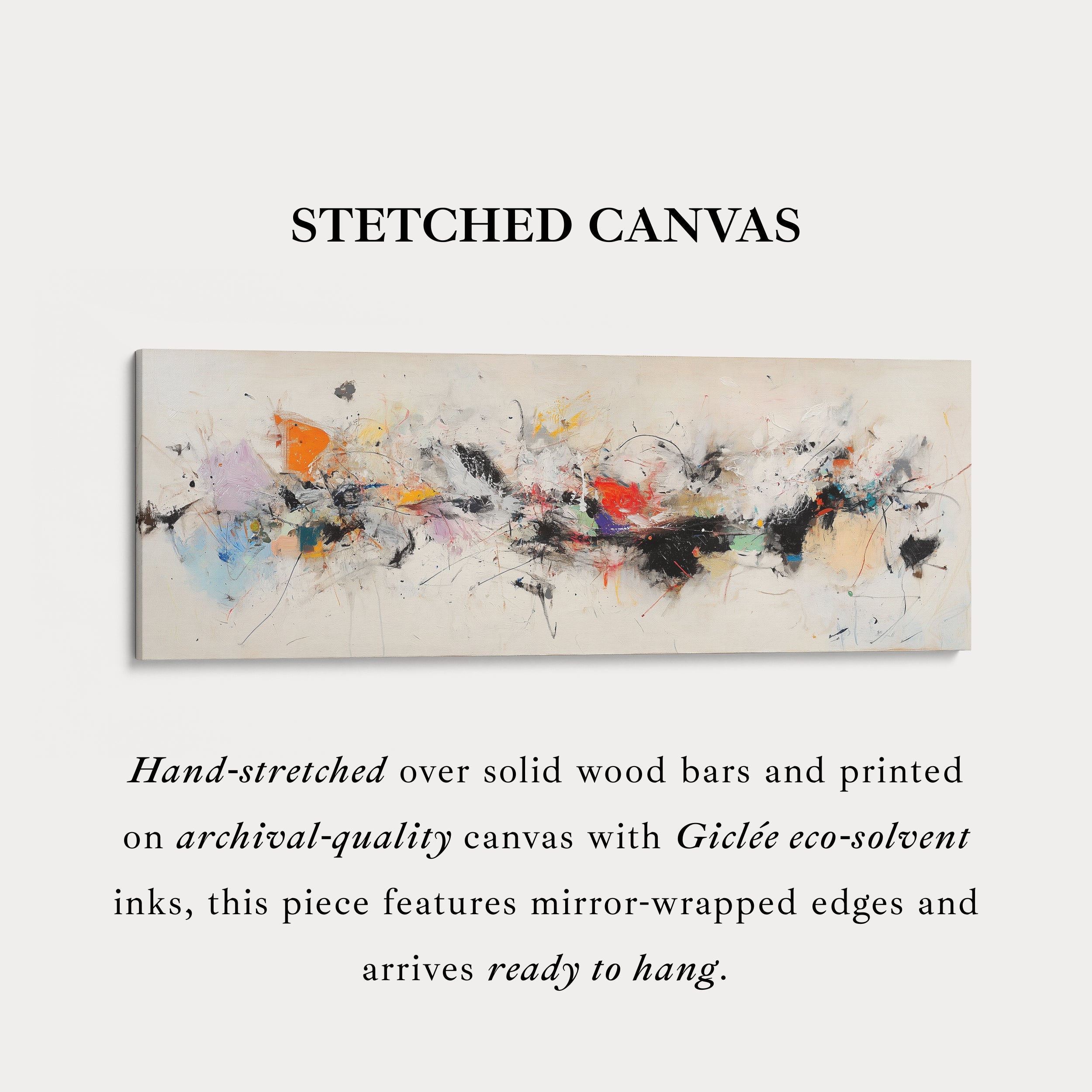 Abstract Expressionist Horizontal Long Wall Art