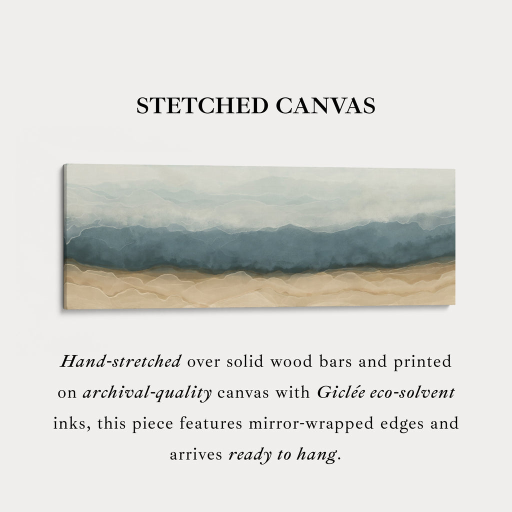Abstract Grey & Beige Layers Horizontal Skinny Wall Decor