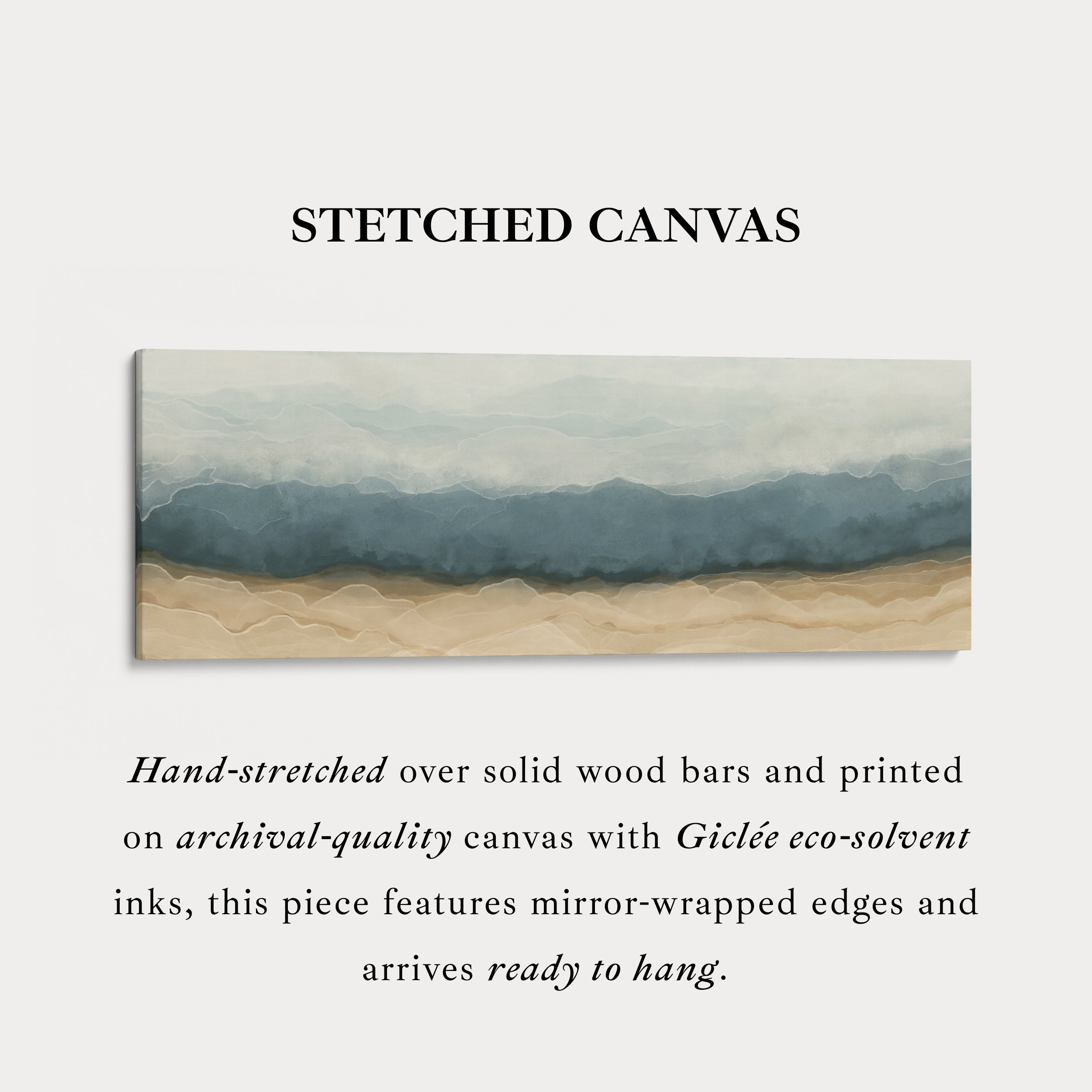 Abstract Grey & Beige Layers Horizontal Skinny Wall Decor