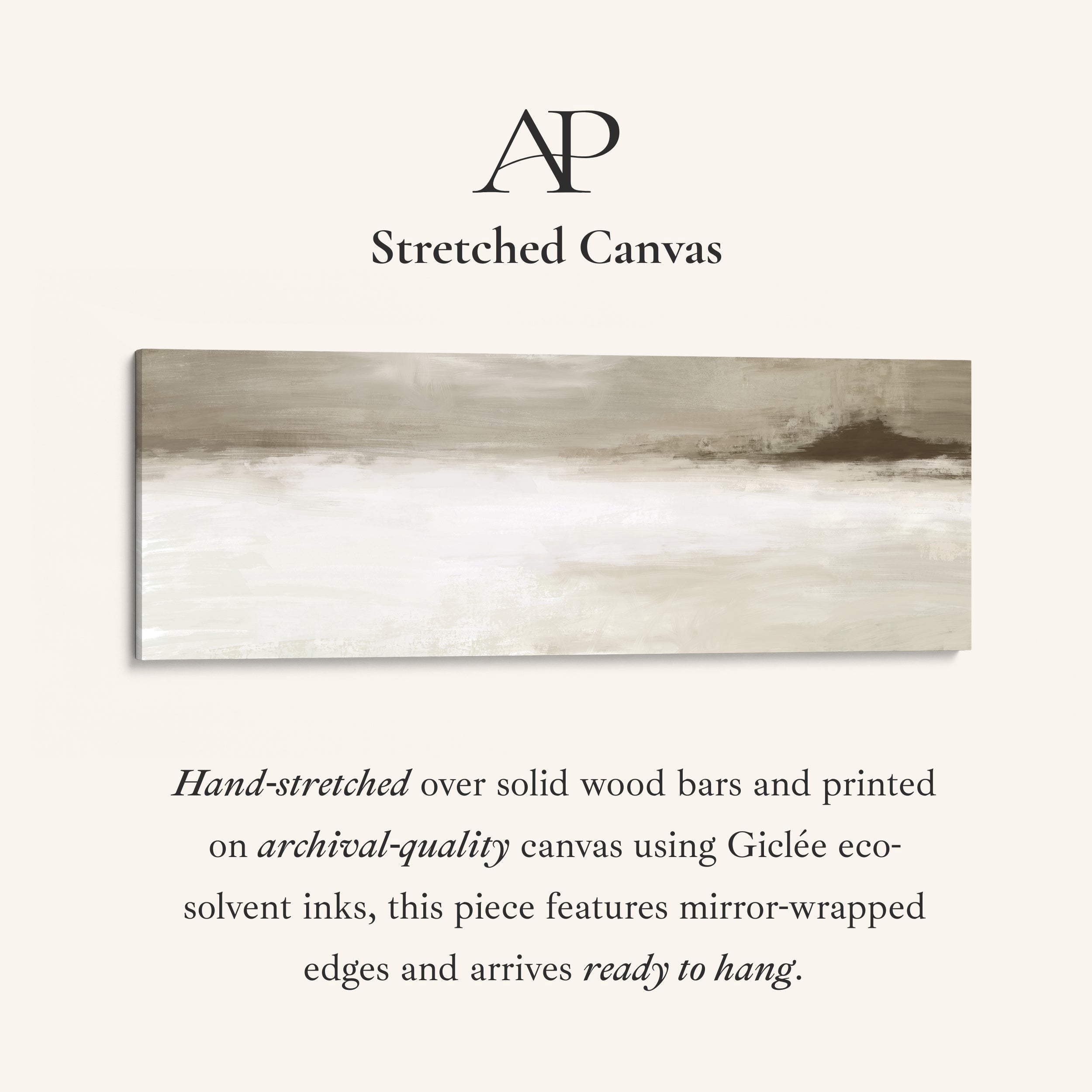 Long Narrow Canvas Neutral Horizon Wide Canvas For Hallway