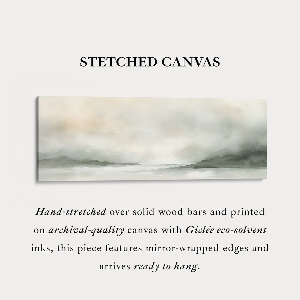 Watercolour Landscape Large Panoramic Canvas Wall Art
