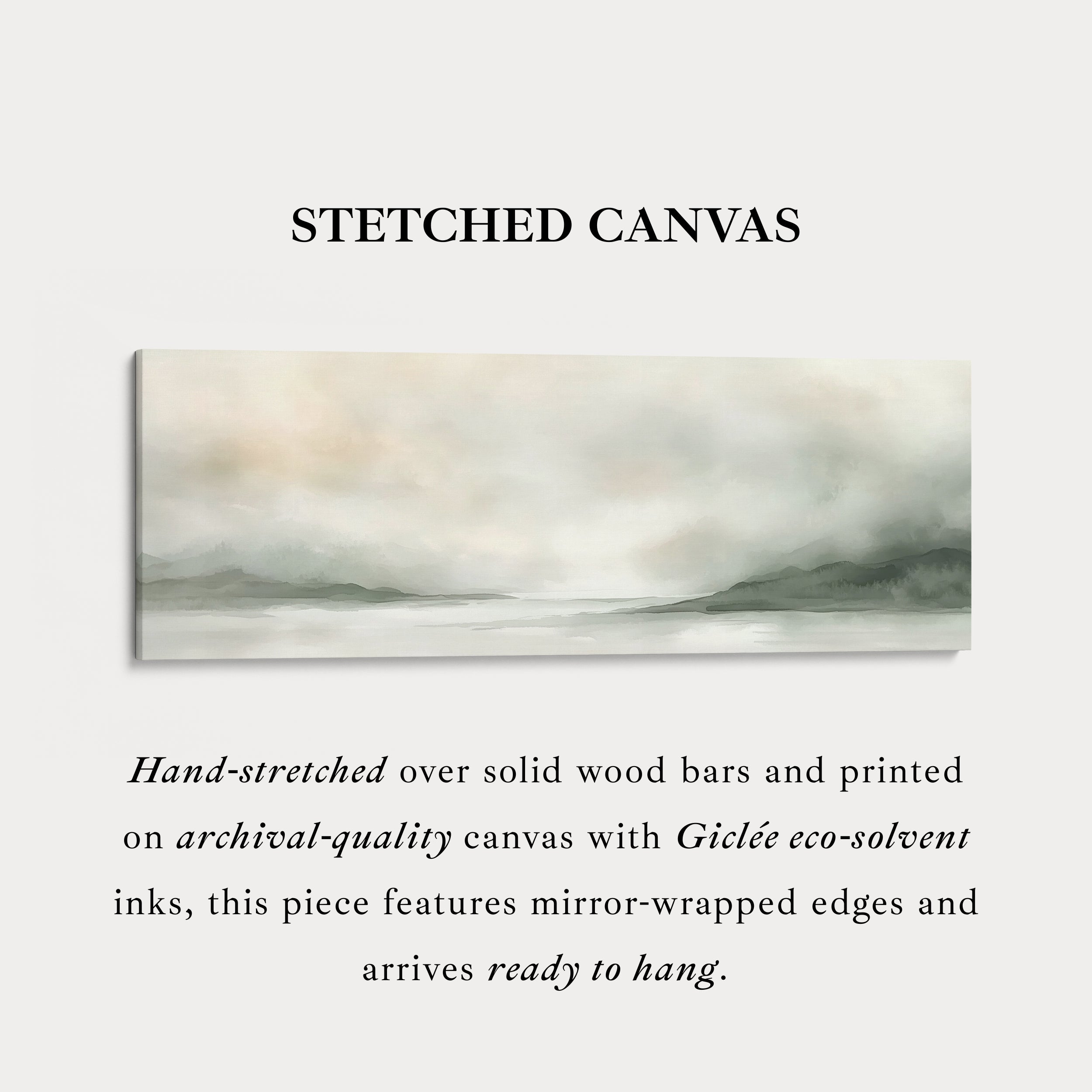 Watercolour Landscape Large Panoramic Canvas Wall Art