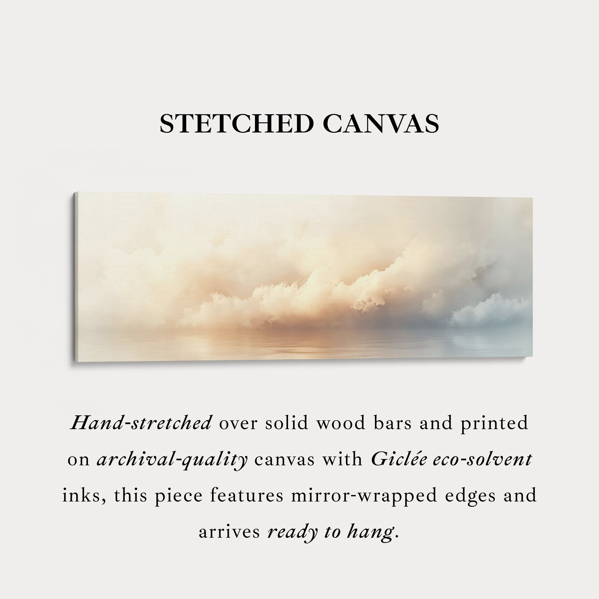 Panoramic Long Narrow Cloud Wall Art Large Framed Canvas