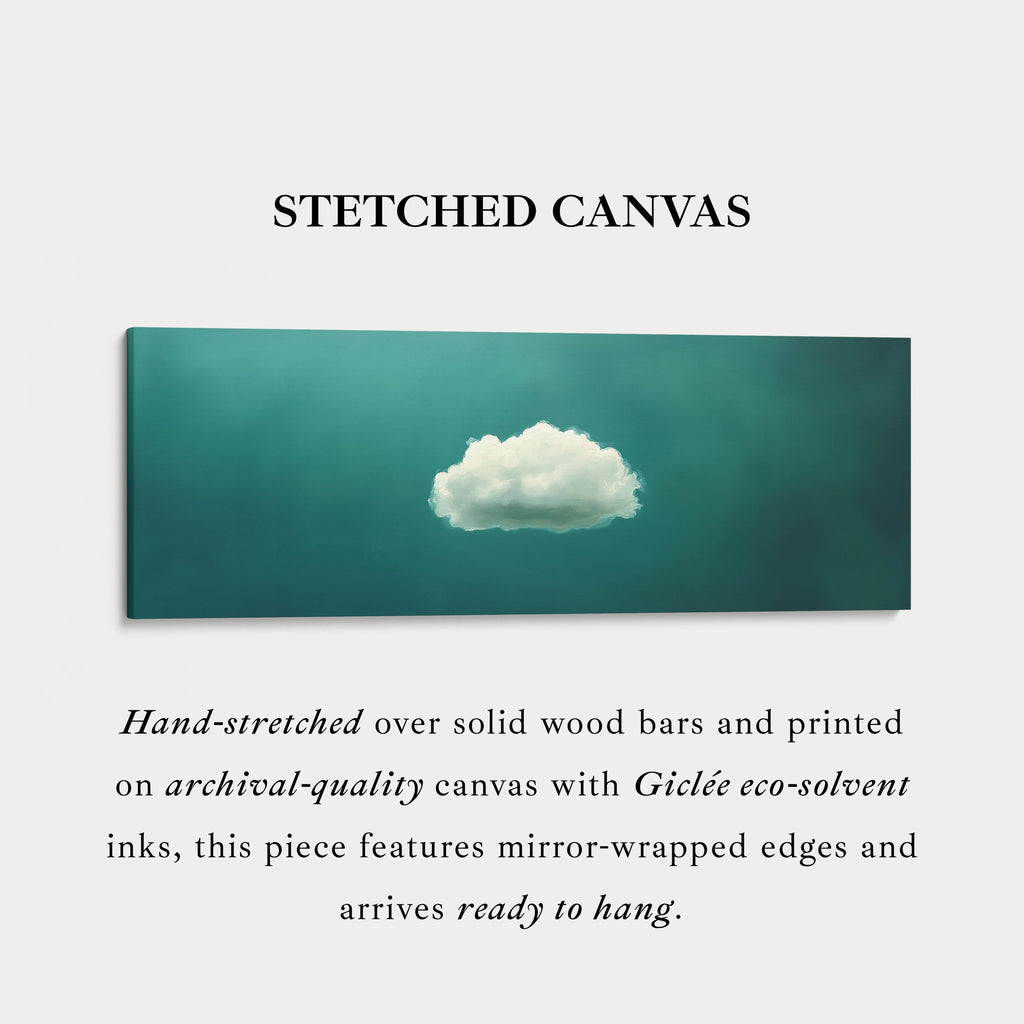 Above Bed Wall Decor - Minimalist White Cloud Large Framed Canvas