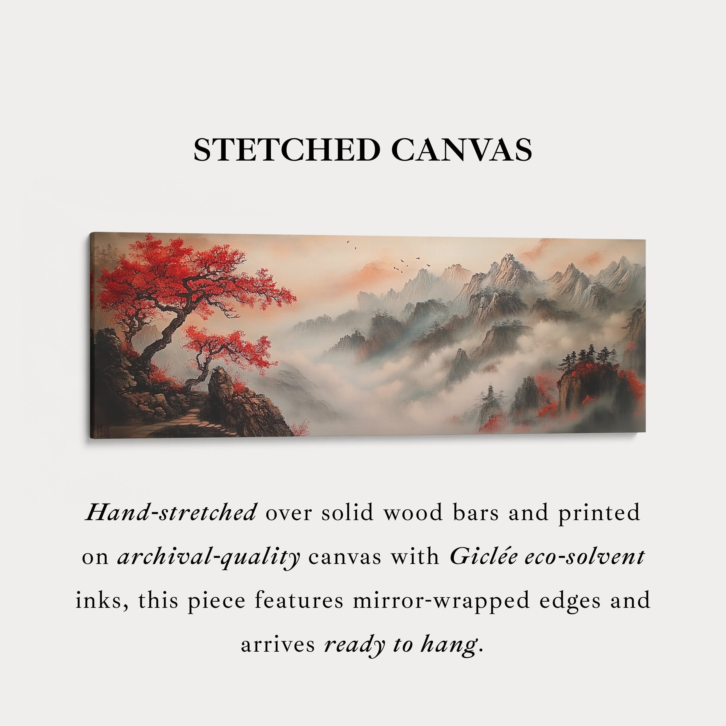 Chinese Landscape Panoramic Wall Art Large Framed Canvas