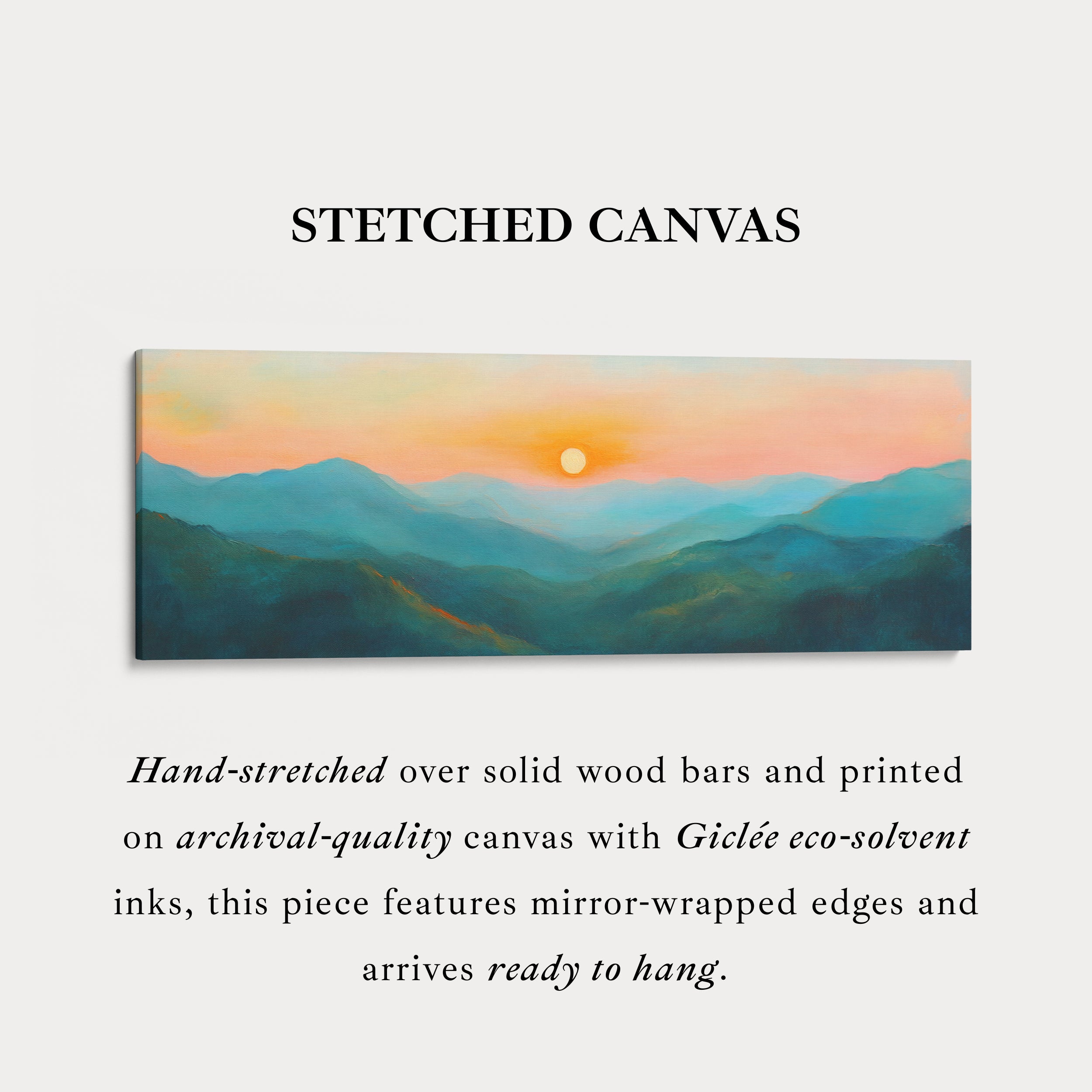 Abstract Sunrise Panoramic Above Bed Wall Decor Large Framed Pictures