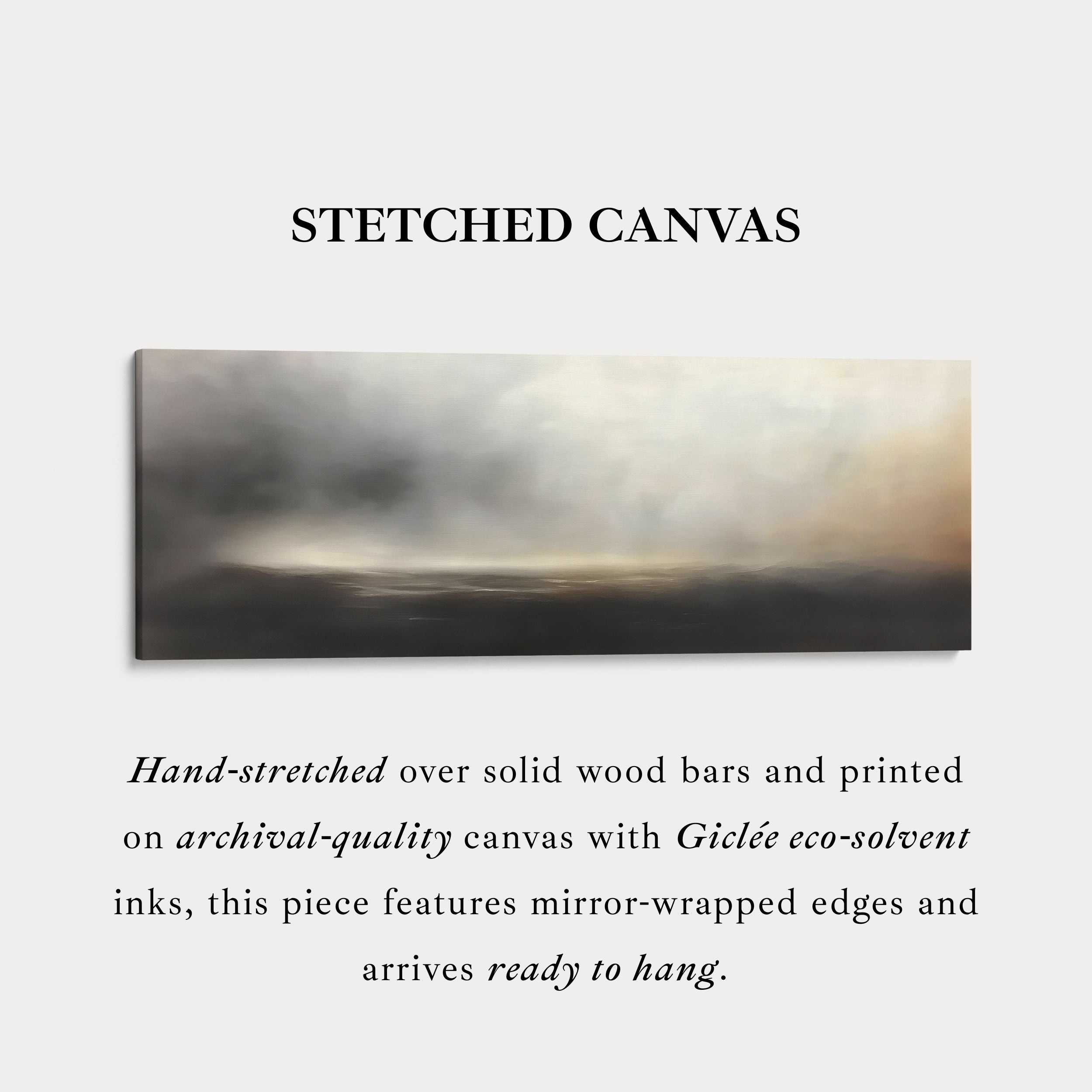Large Horizontal Framed Canvas Wall Art Abstract Cloud