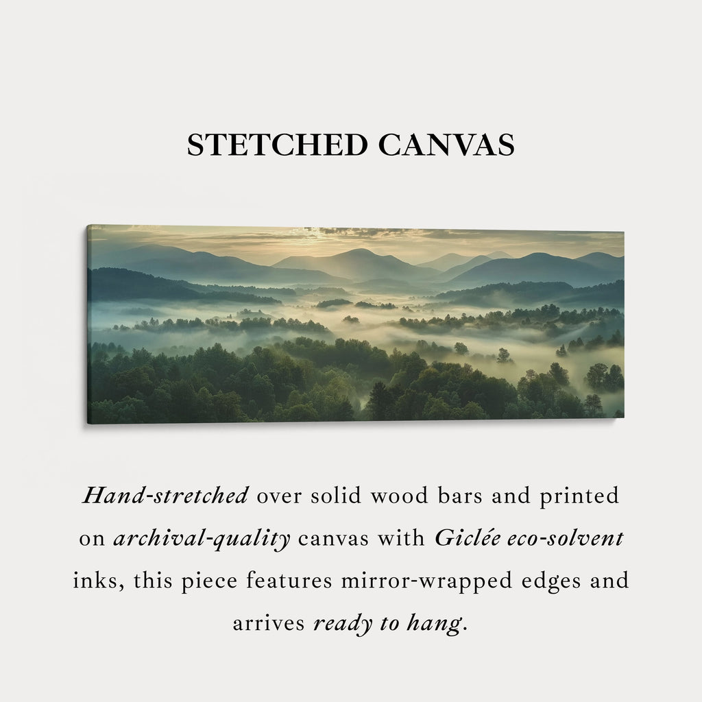 Large Horizontal Framed Canvas Wall Art Misty Landscape