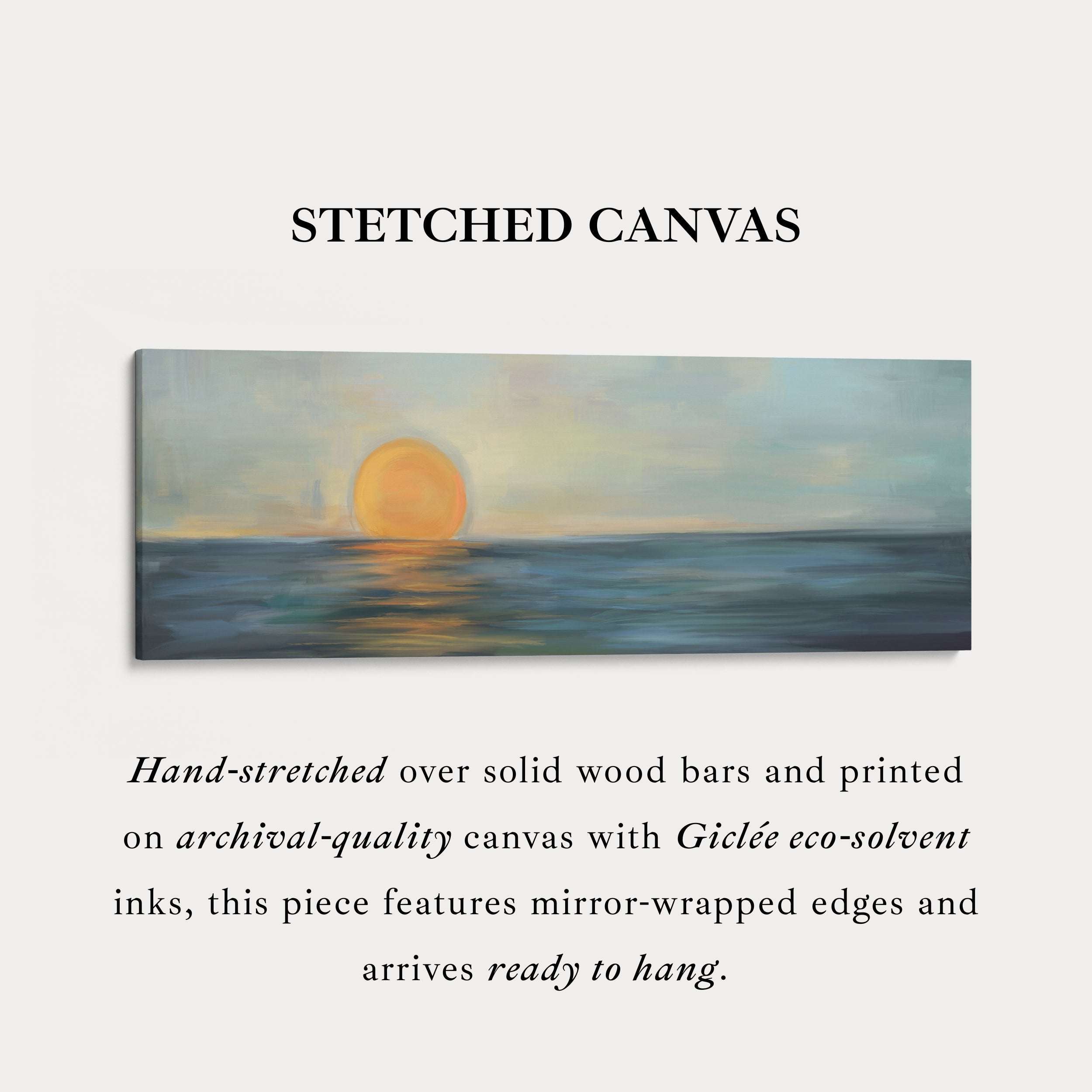 Modern Abstract Narrow Wide Horizontal Wall Decor Large Framed Canvas