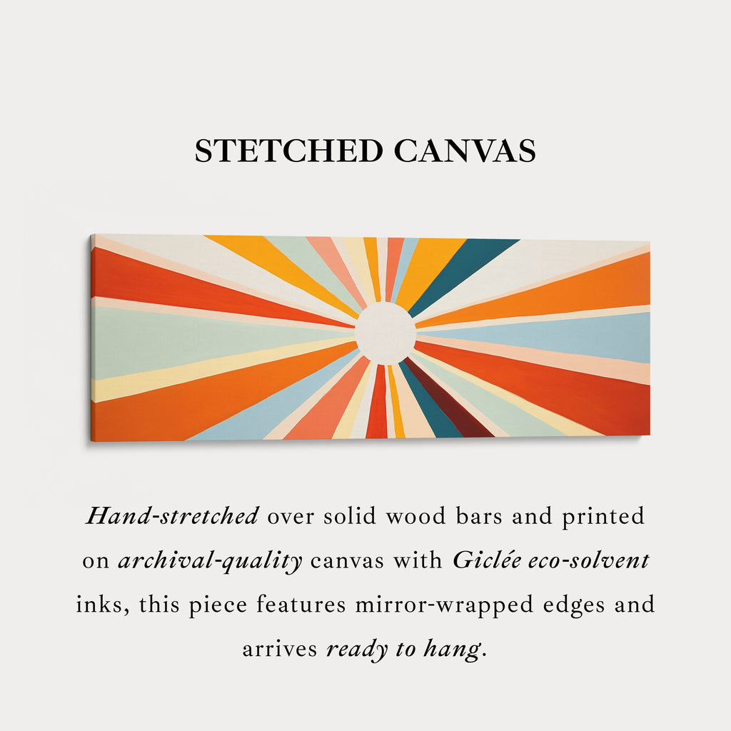 Sunburst Panoramic Framed Canvas Long Wall Art Print