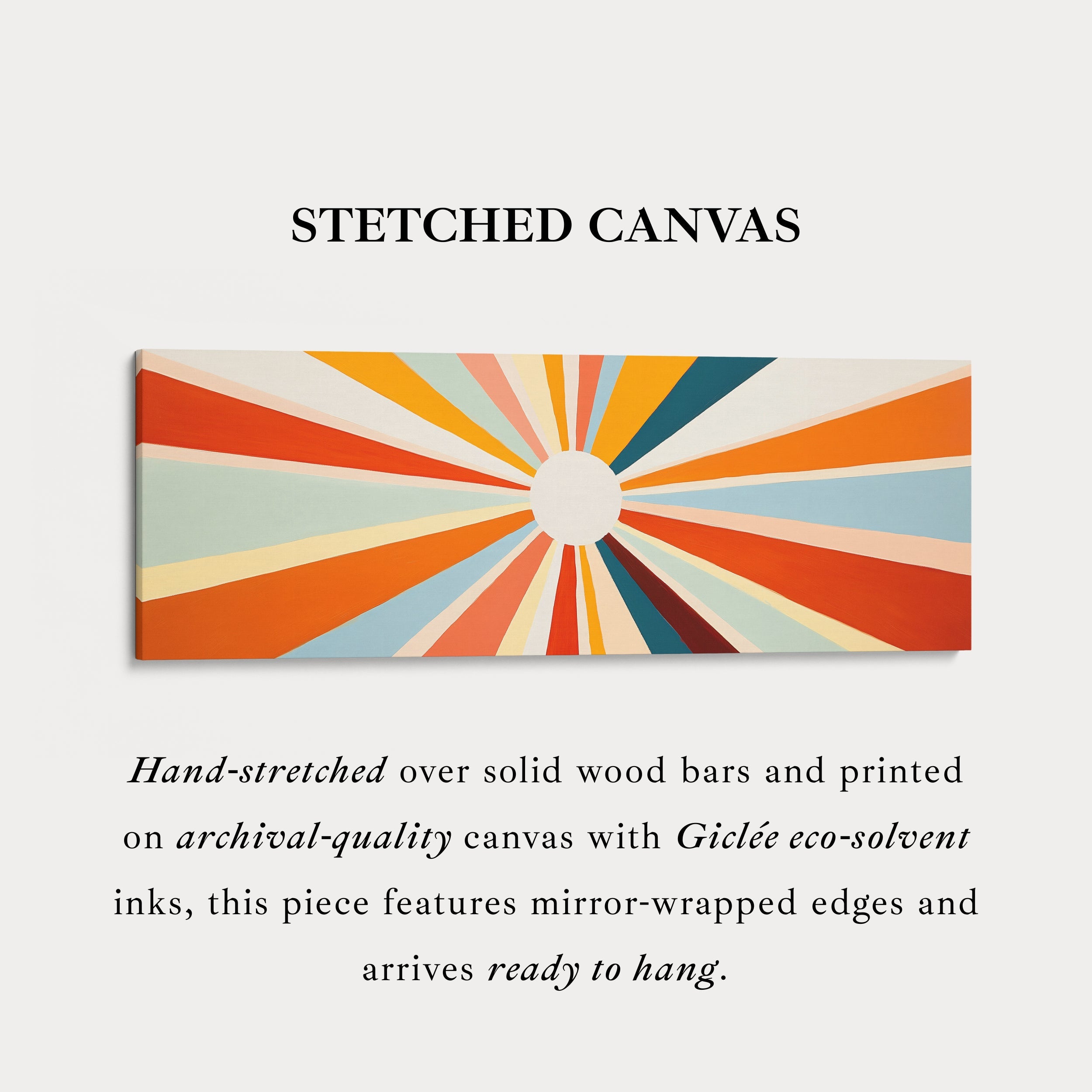 Sunburst Panoramic Framed Canvas Long Wall Art Print