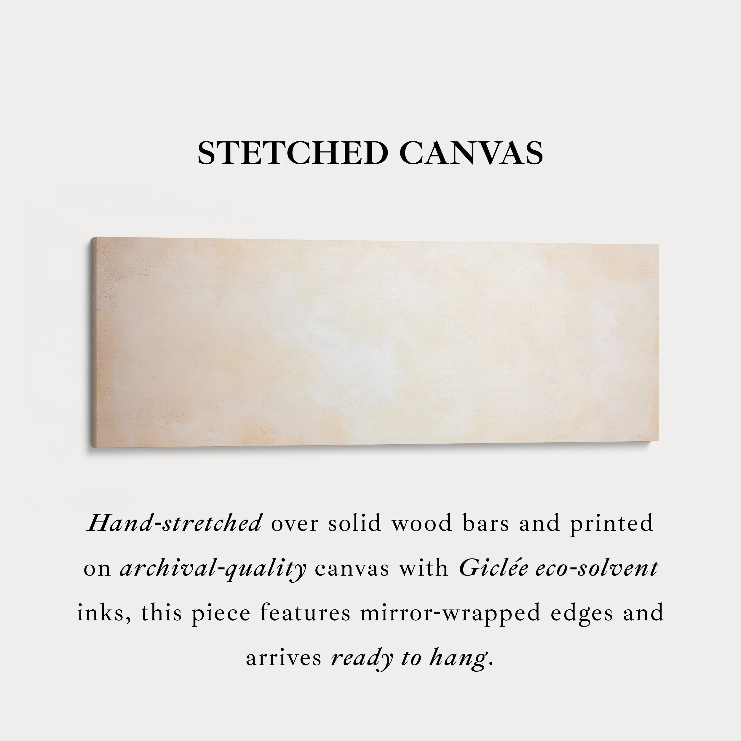 Abstract Beige Minimalist Long Horizontal Wall Art Panoramic Wall Art