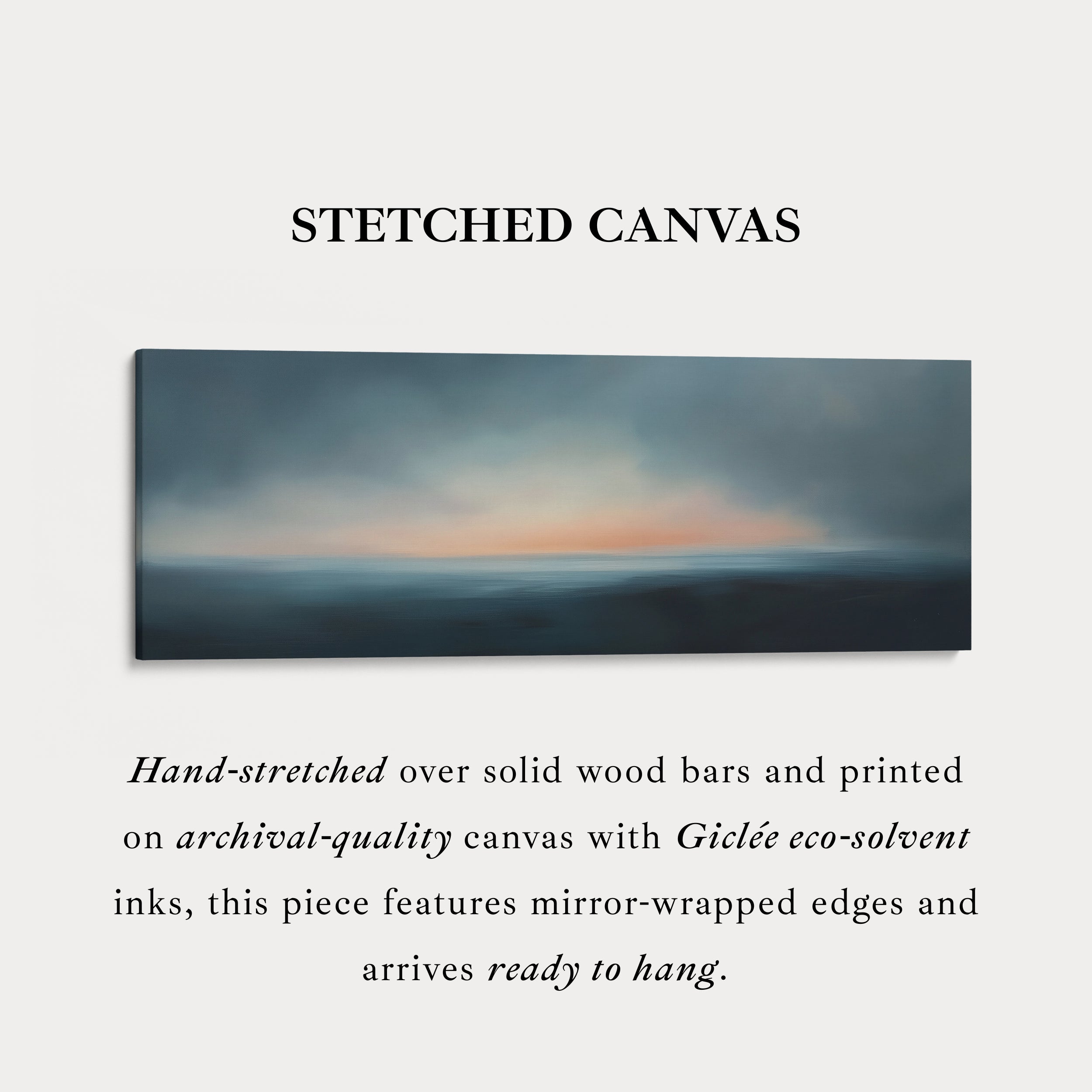 Above Bed Abstract Sunset Long Narrow Panoramic Canvas Wall Decor