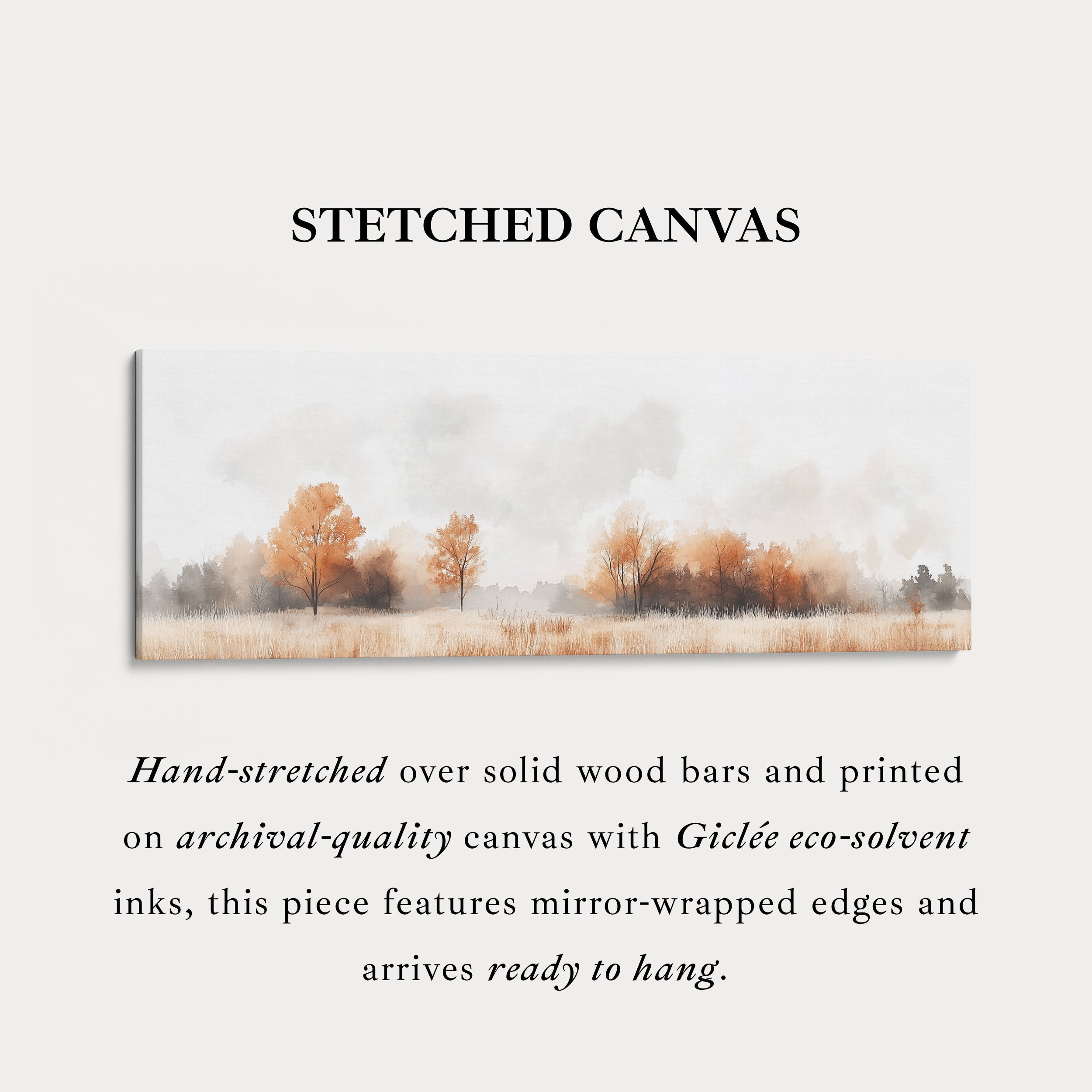 Muted Autumnal Forest Long Horizontal Skinny Wall Art