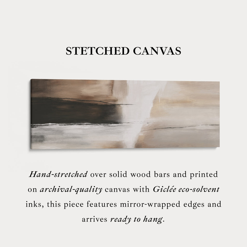 Above Bed Neutral Abstract Taupe Beige Canvas Wall Art
