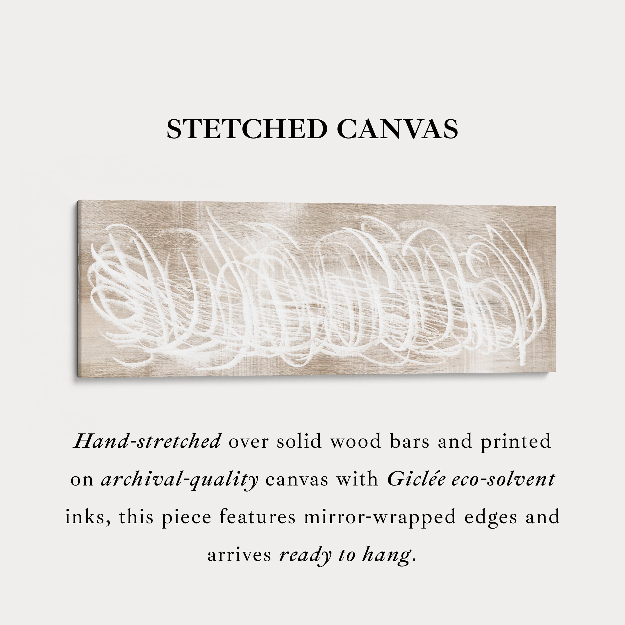 Abstract White Panoramic Large Framed Wall Decor