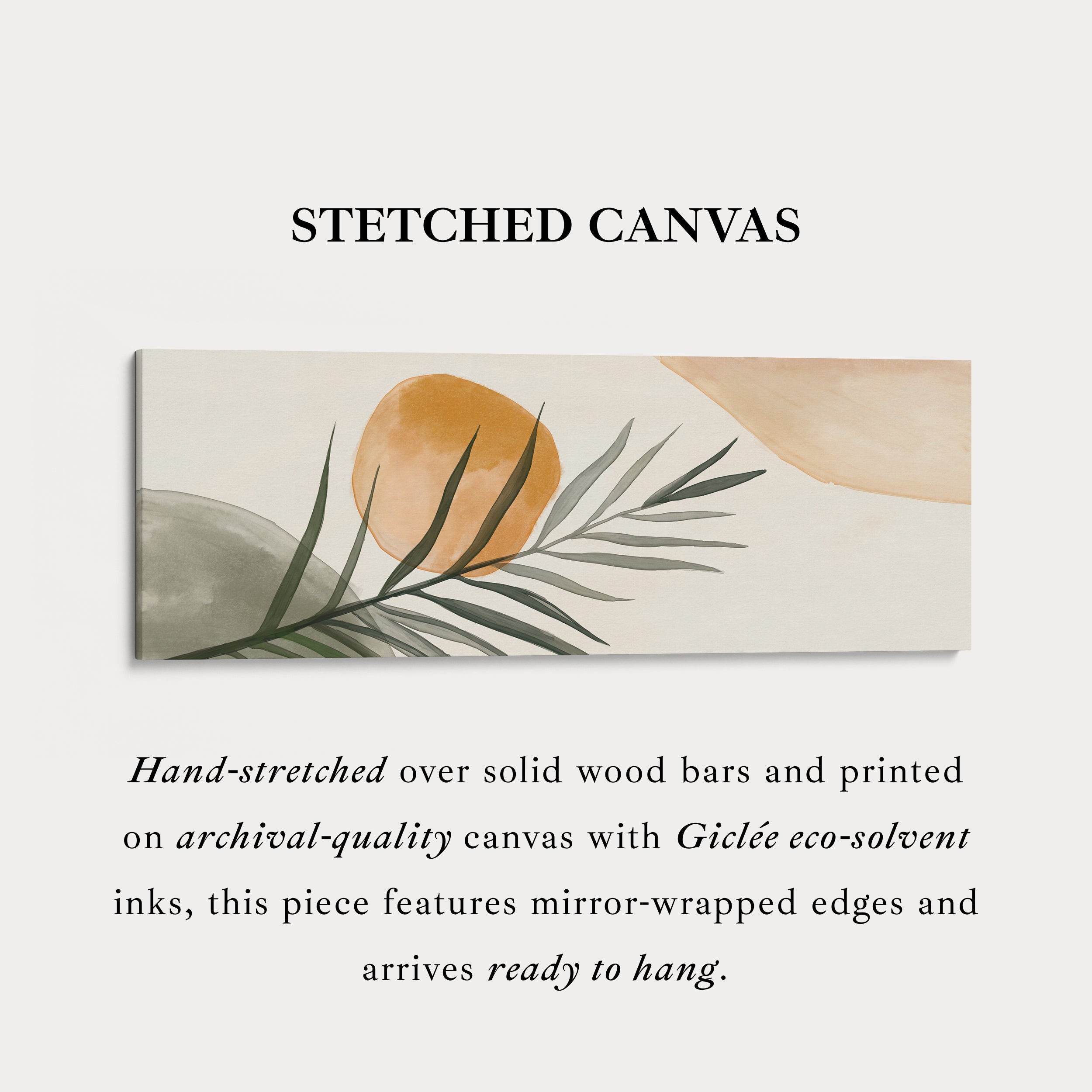 Beige & Green Botanical Panoramic Large Framed Wall Decor