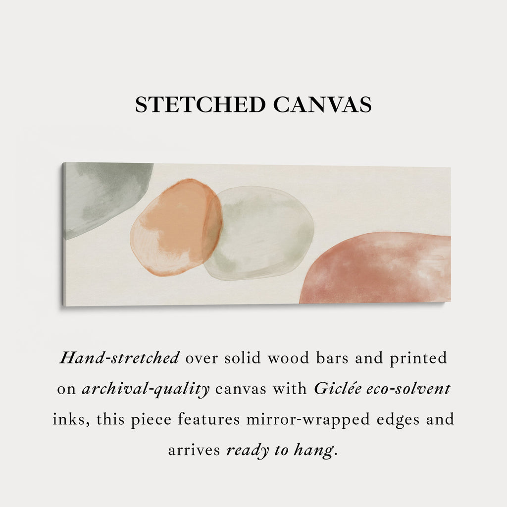 Beige & Green Abstract Panoramic Large Framed Wall Decor