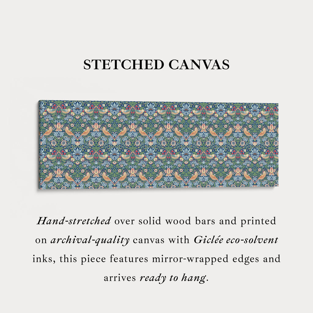 William Morris Strawberry Thief Blue Narrow Long Wall Art