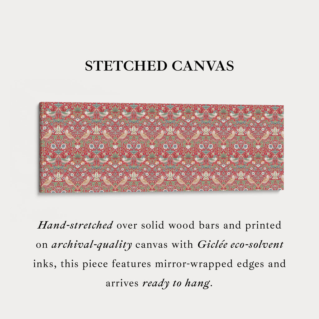 Long Horizontal Wall Decor William Morris Strawberry Thief Red
