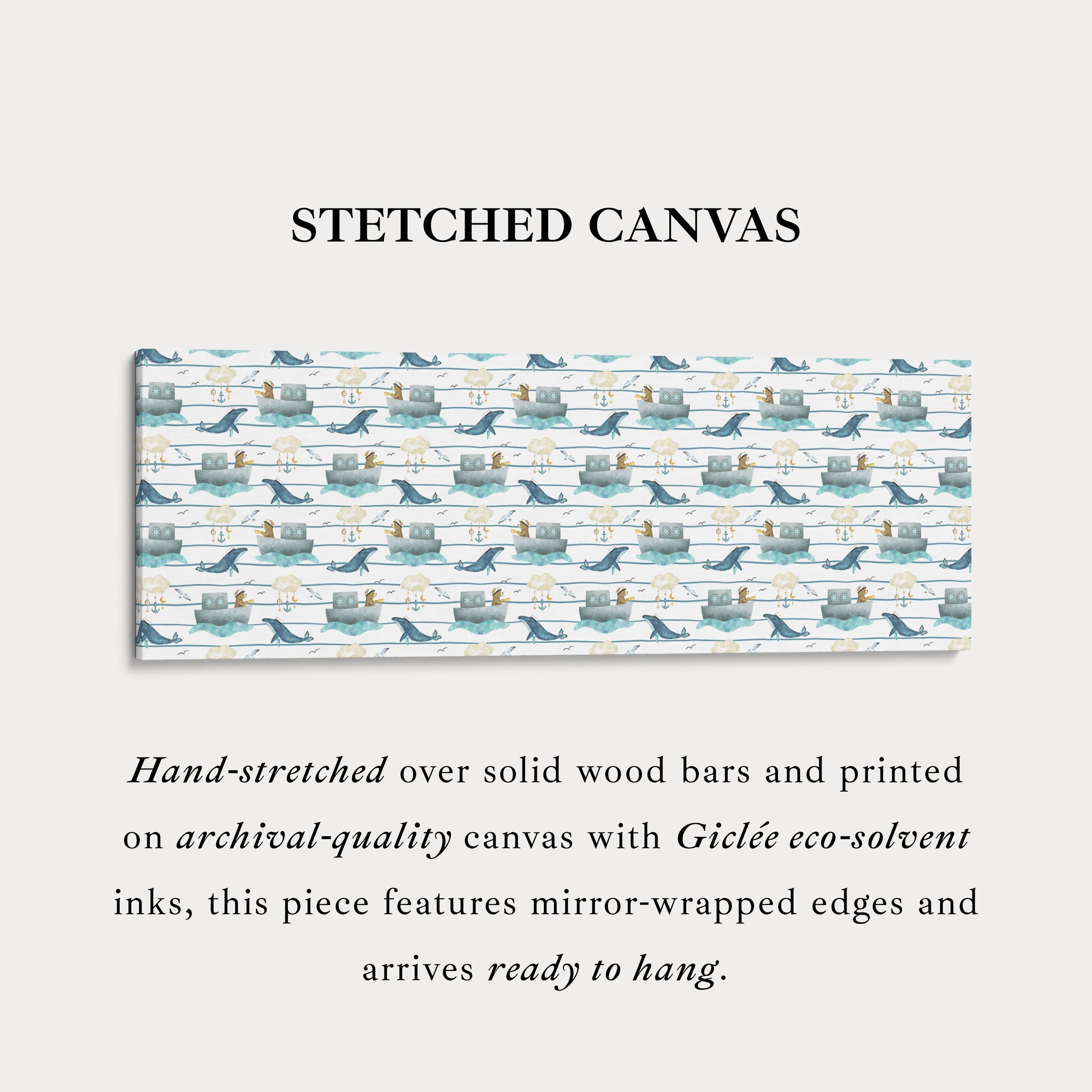 Blue Horizontal Narrow Kids Wall Decor