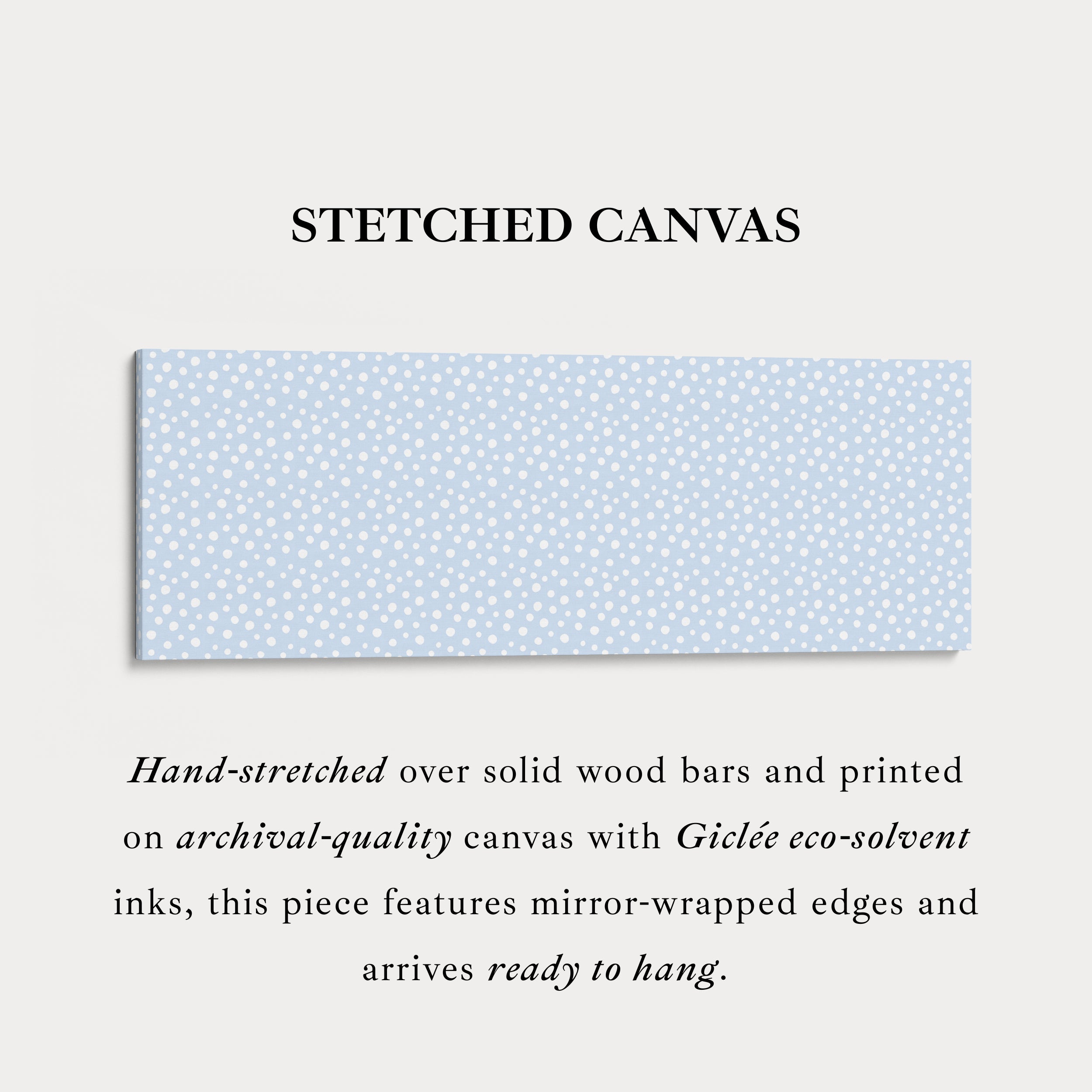 Blue Polka Dot Slim Horizontal Wall Art
