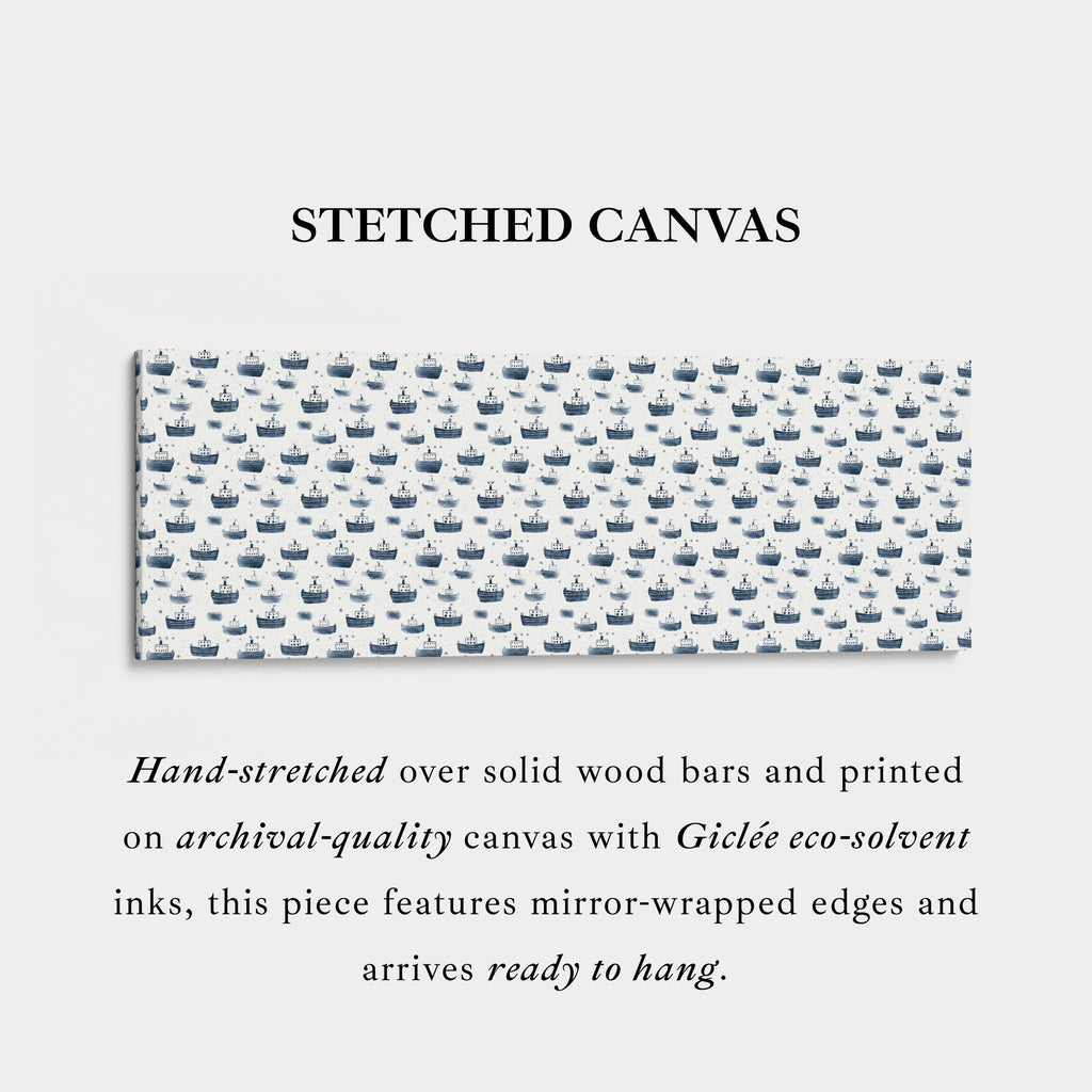 Small Blue Ships Slim Horizontal Wall Decor