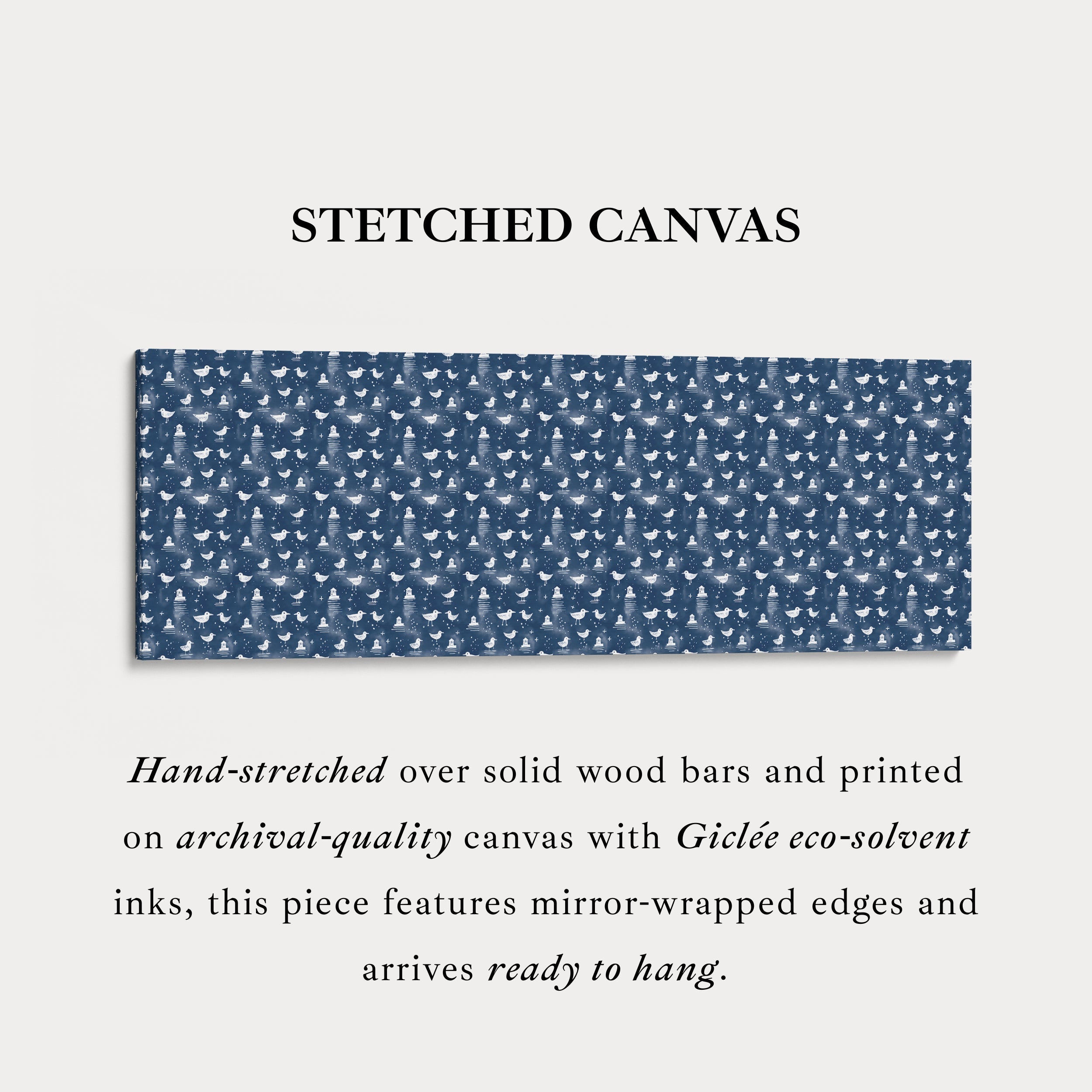 Gulls & Lighthouses Long Narrow Panoramic Wall Art