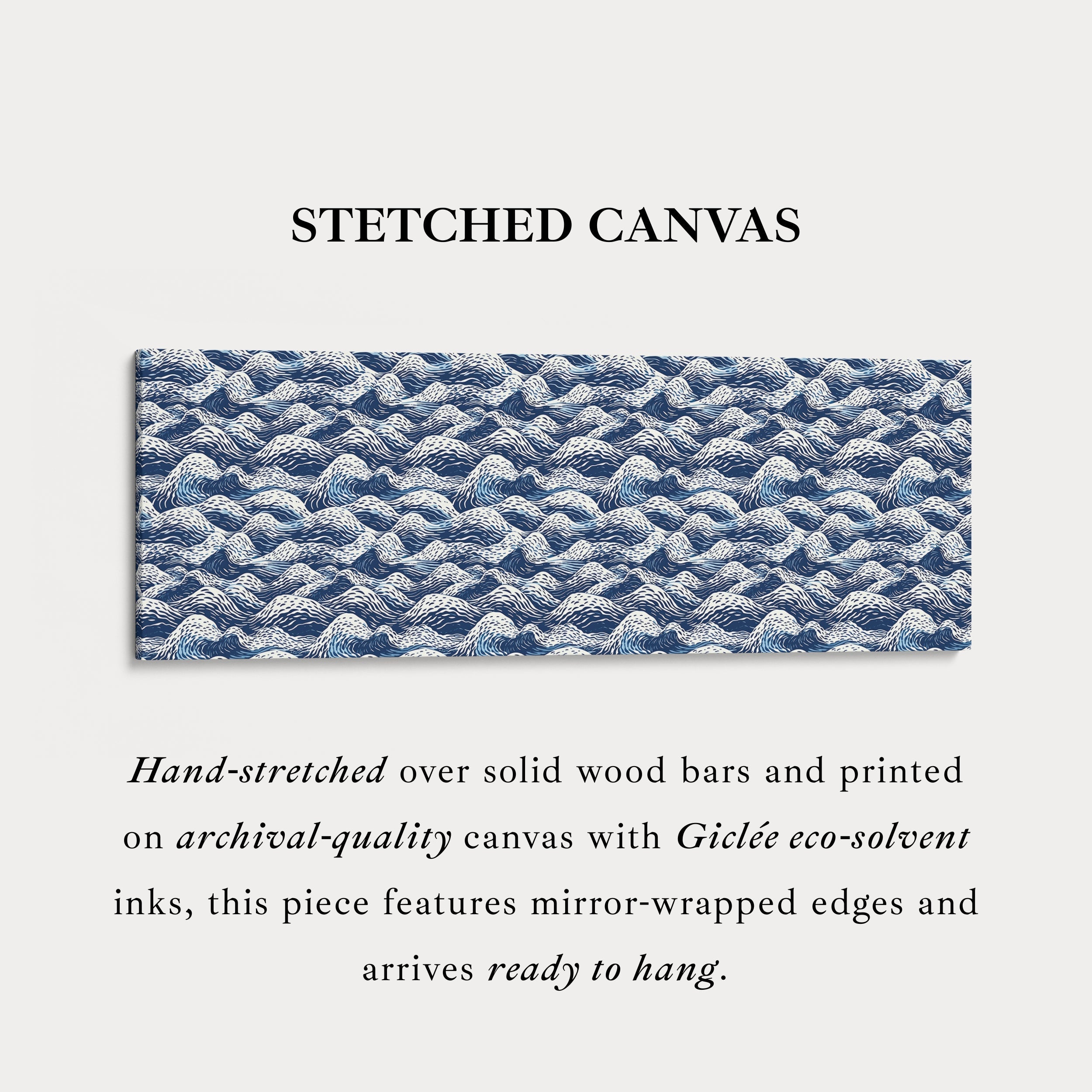 Japandi Style Wave Long Narrow Horizontal Wall Decor