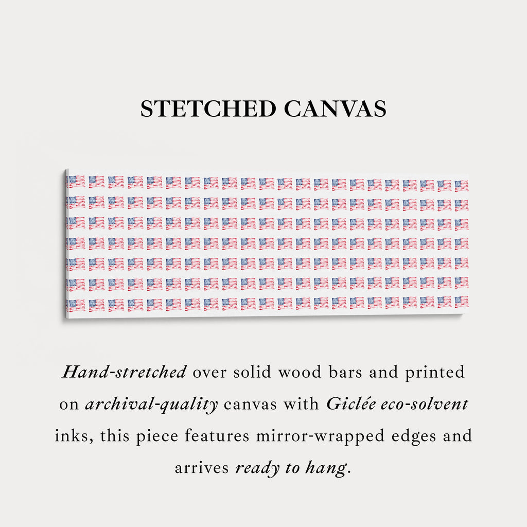 Horizontal Wall Art Small America Flags USA