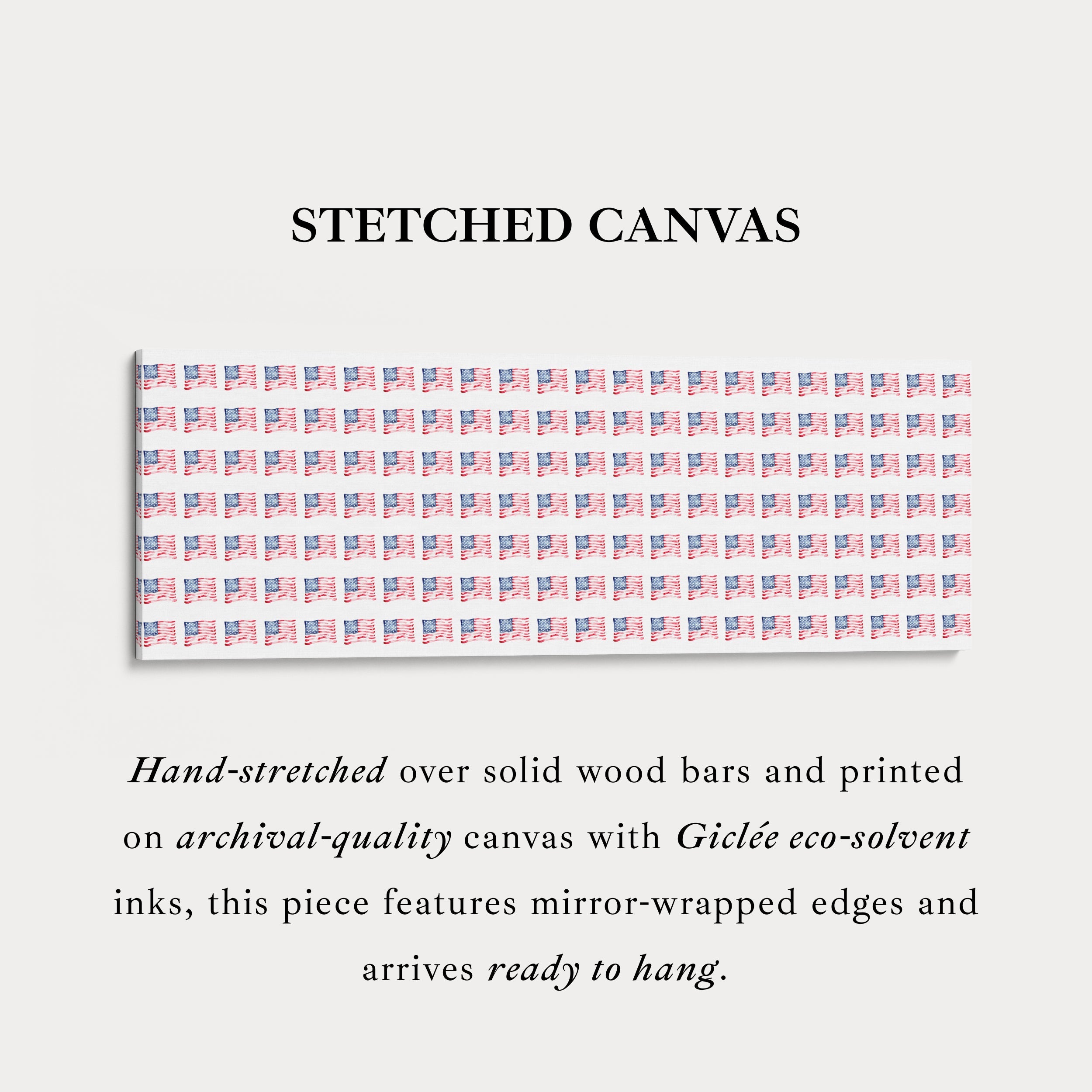 Horizontal Wall Art Small America Flags USA