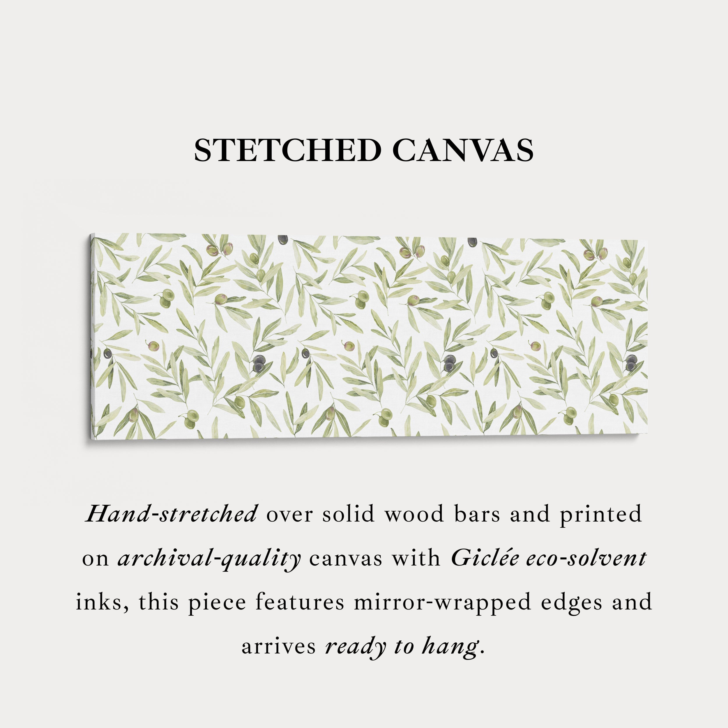Olive Leaves Narrow Long Wall Decor