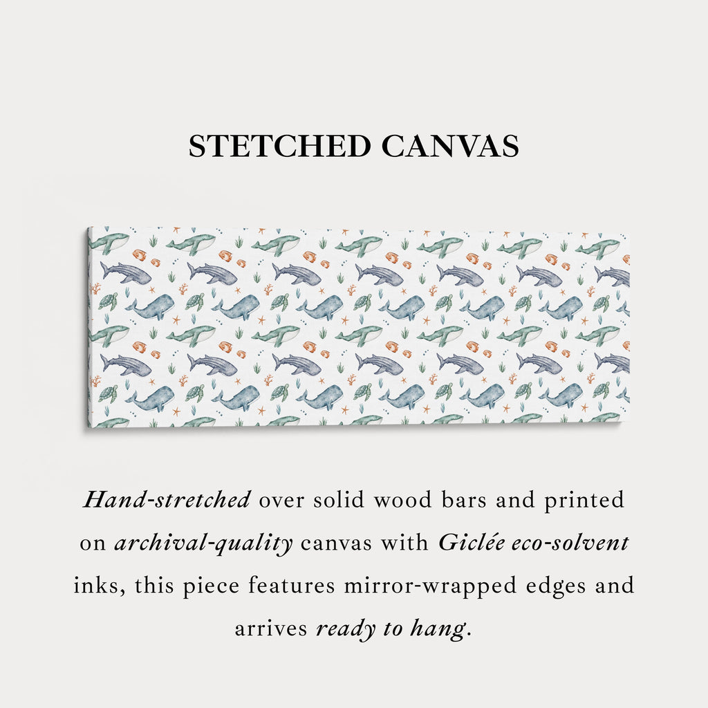 Cute Kids Room Horizontal Wall Decor Sea Creatures