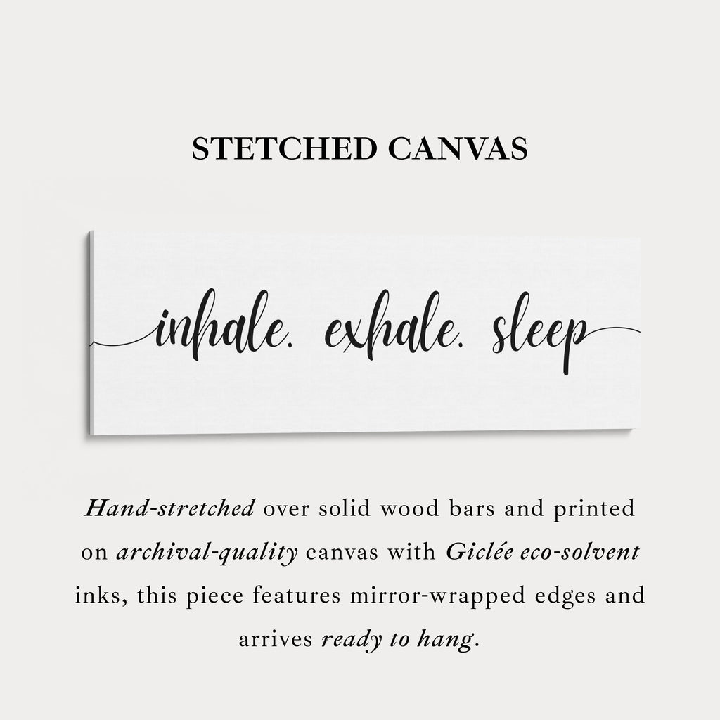 Large Above Bed Wall Decor Panoramic Art 'Inhale Exhale Sleep'