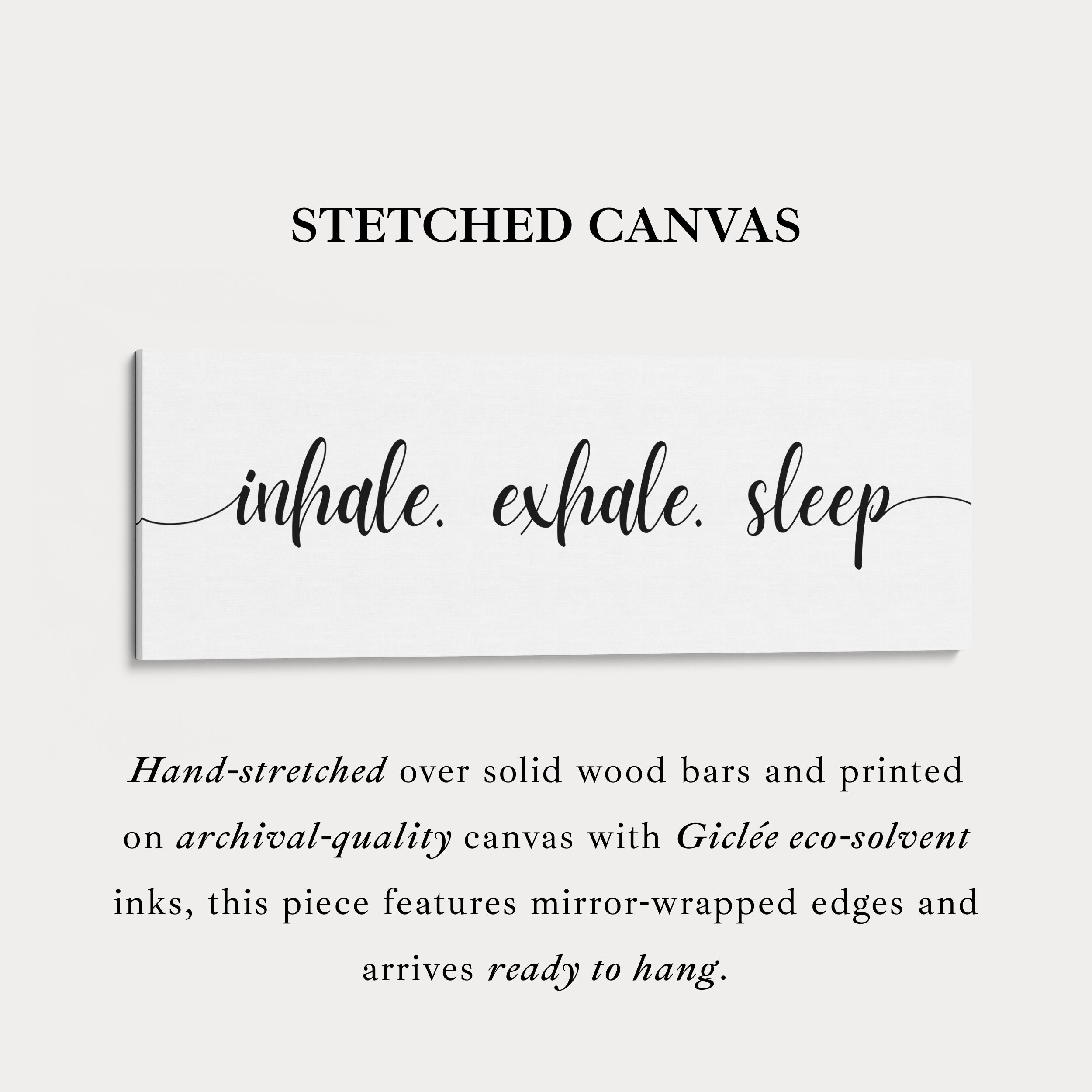 Large Above Bed Wall Decor Panoramic Art 'Inhale Exhale Sleep'