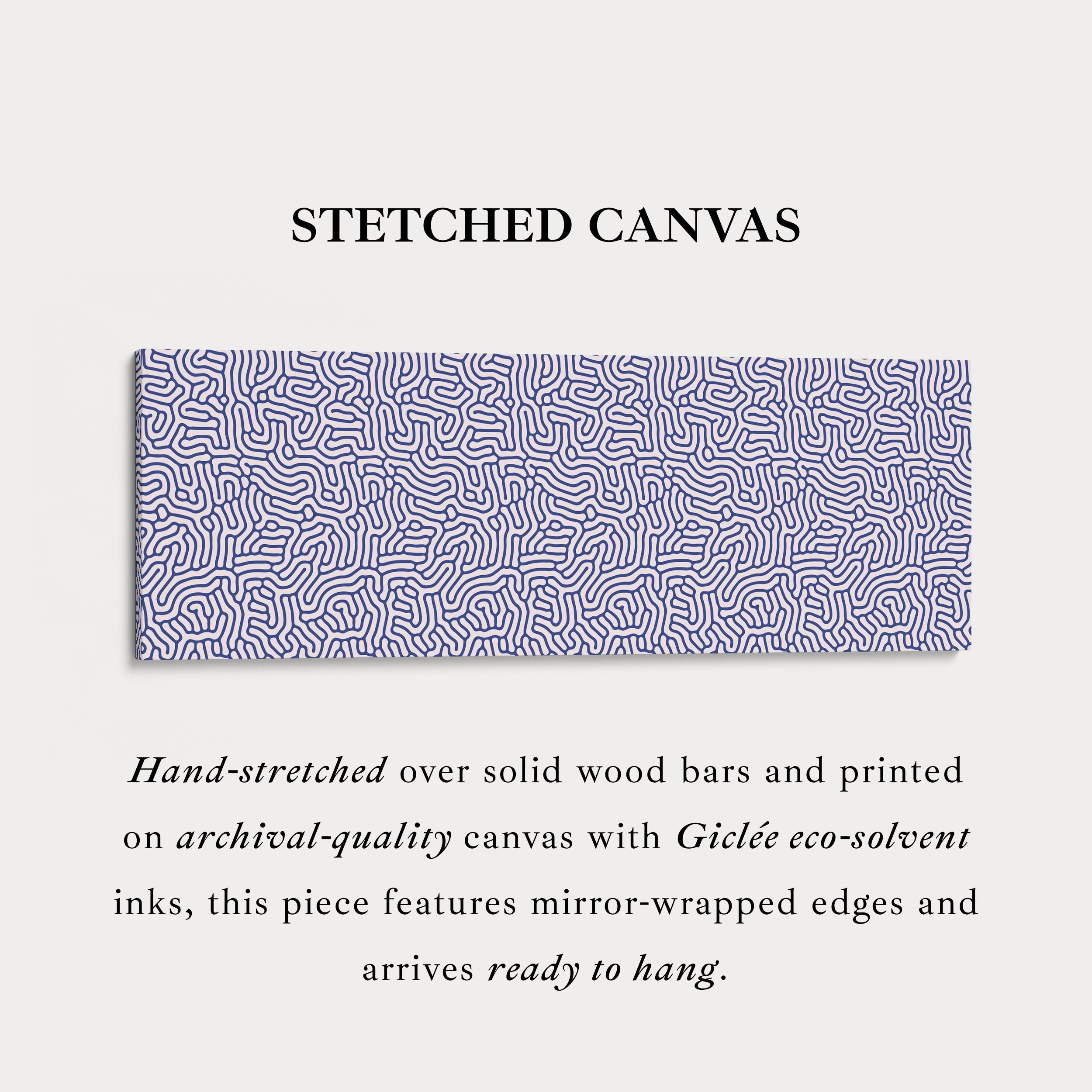 Blue Geometric Organic Pattern Long Wall Art