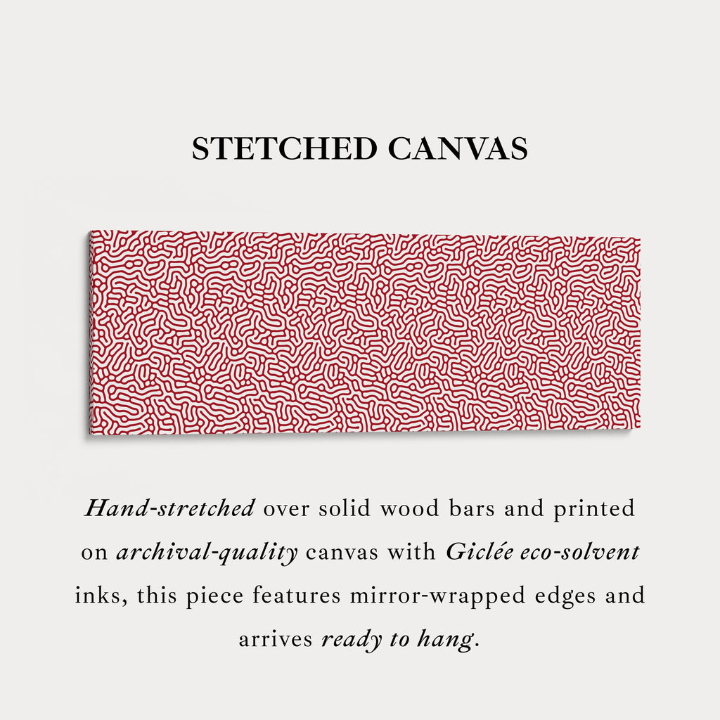 Red & White Coral Pattern Panoramic Wall Decor