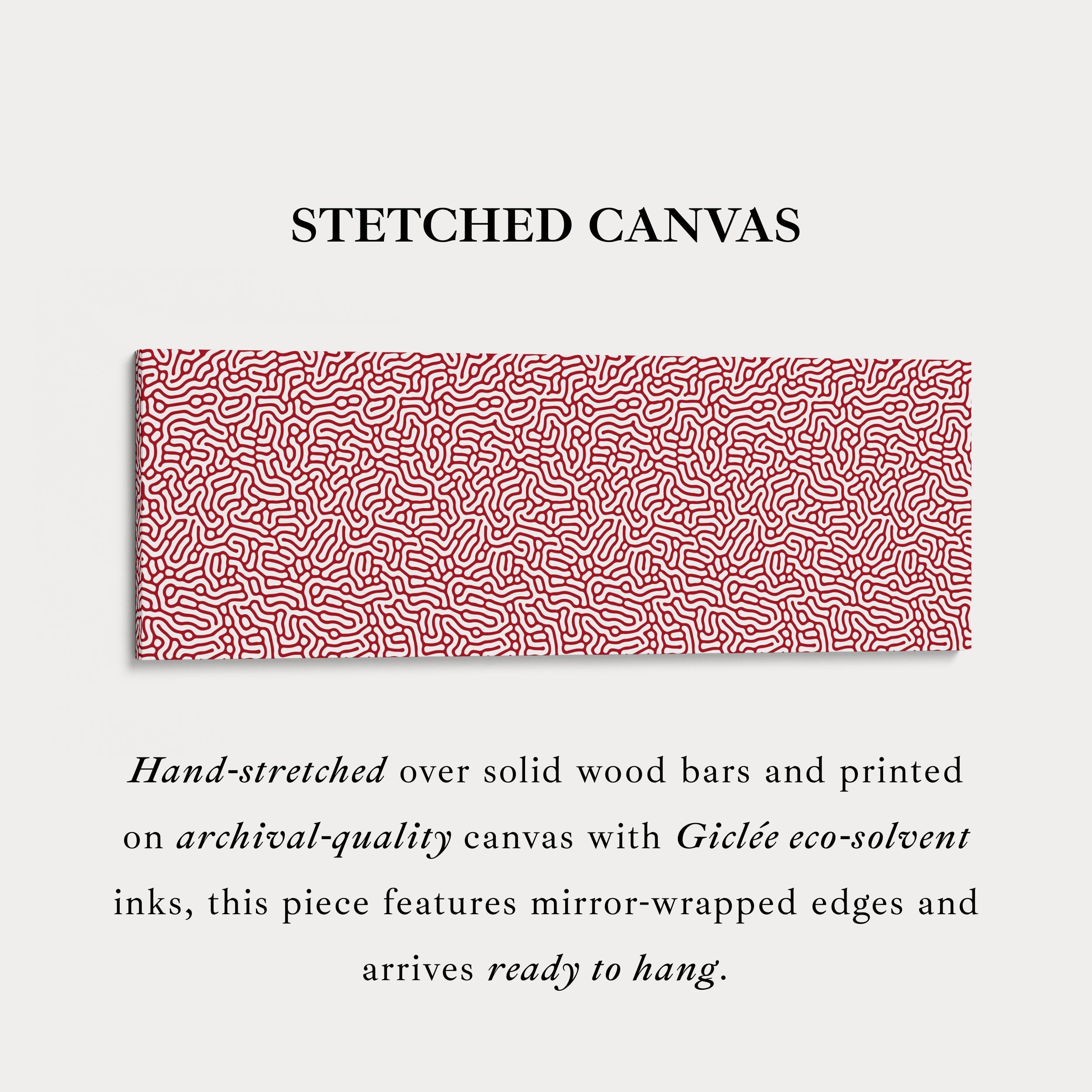 Red & White Coral Pattern Panoramic Wall Decor