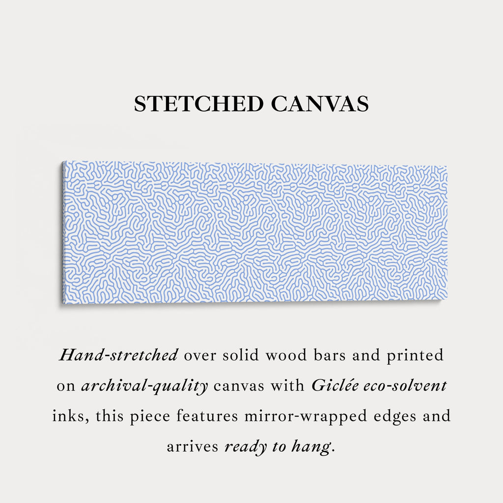 Blue & White Coral Pattern Panoramic Wall Decor