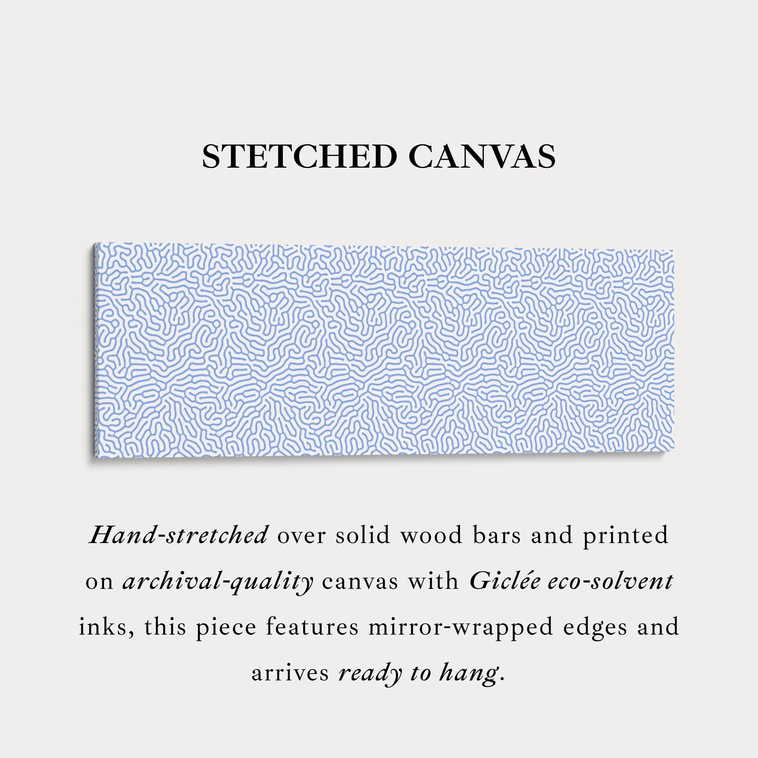 Blue & White Coral Pattern Panoramic Wall Decor