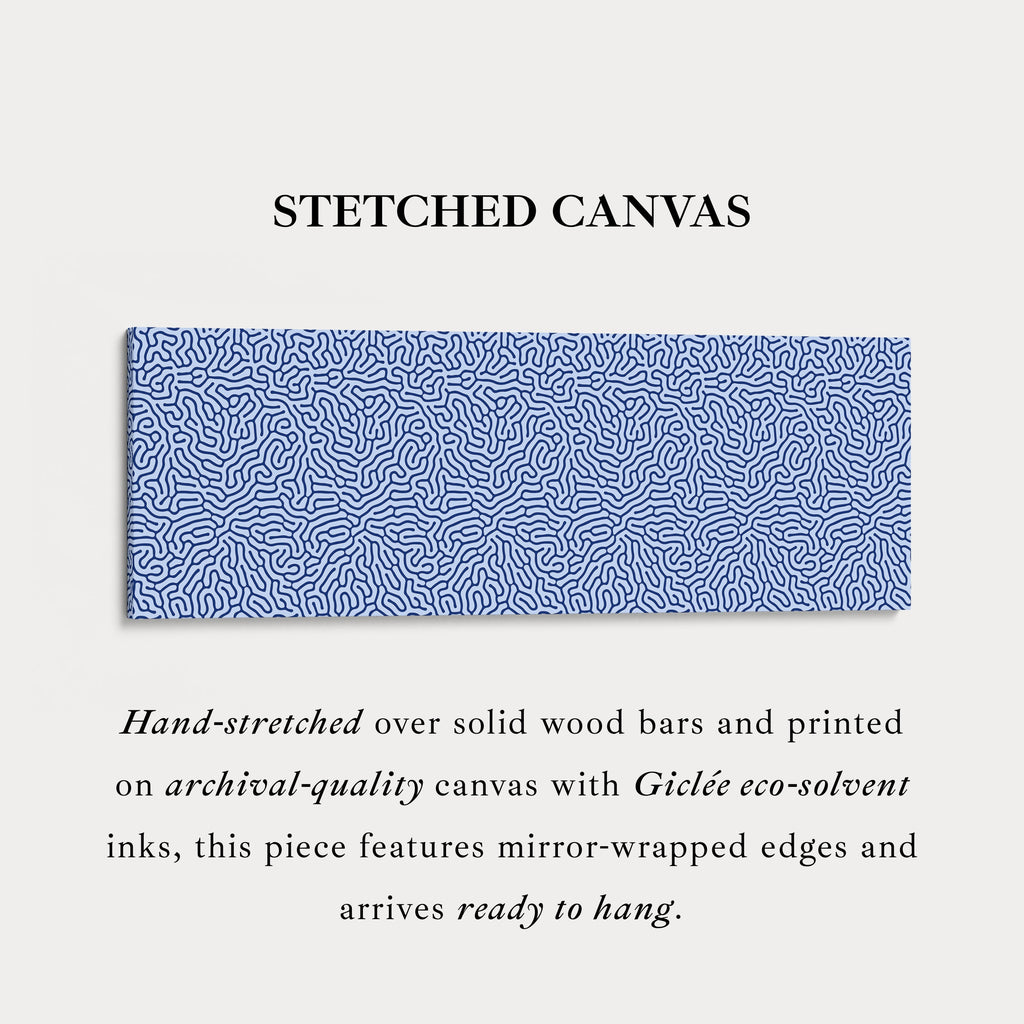 Blue Coral Pattern Panoramic Long Wall Decor