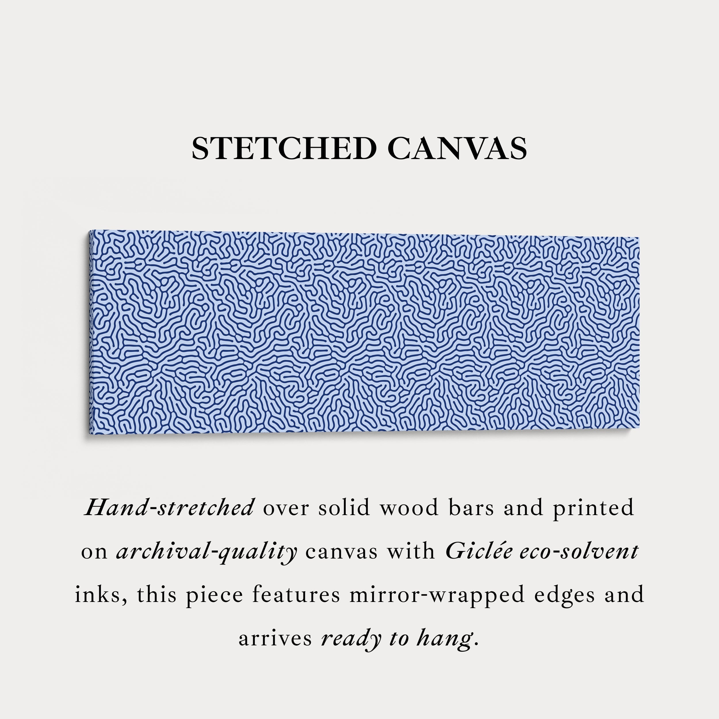 Blue Coral Pattern Panoramic Long Wall Decor