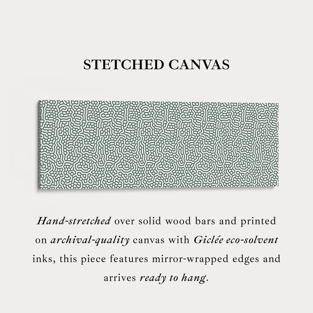 Green & White Organic Pattern Horizontal Long Wall Decor