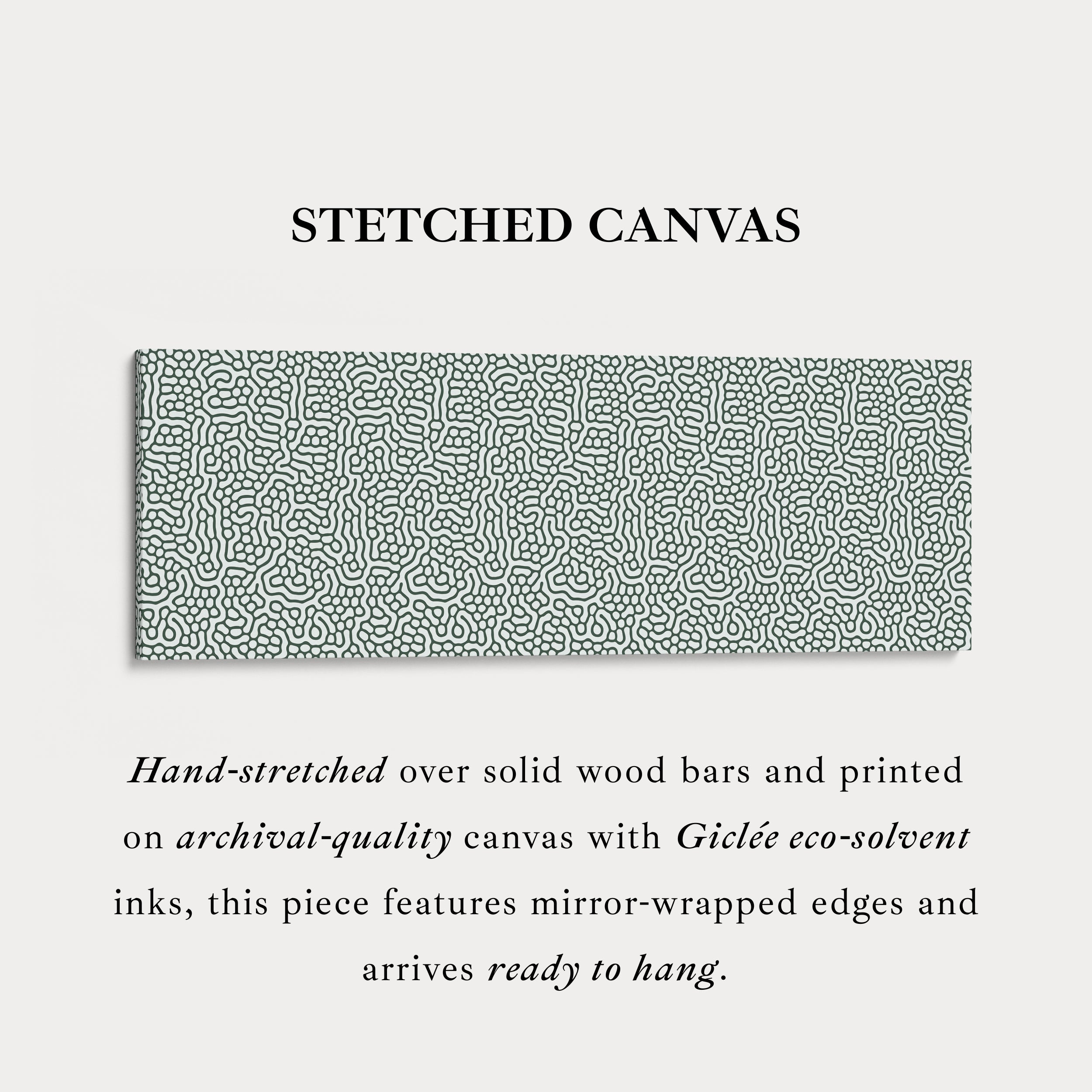 Green & White Organic Pattern Horizontal Long Wall Decor