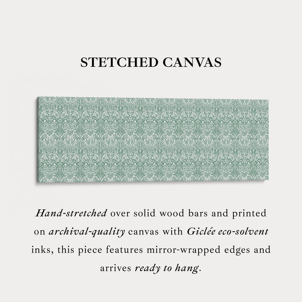 Panoramic Wall Art Green & White William Morris